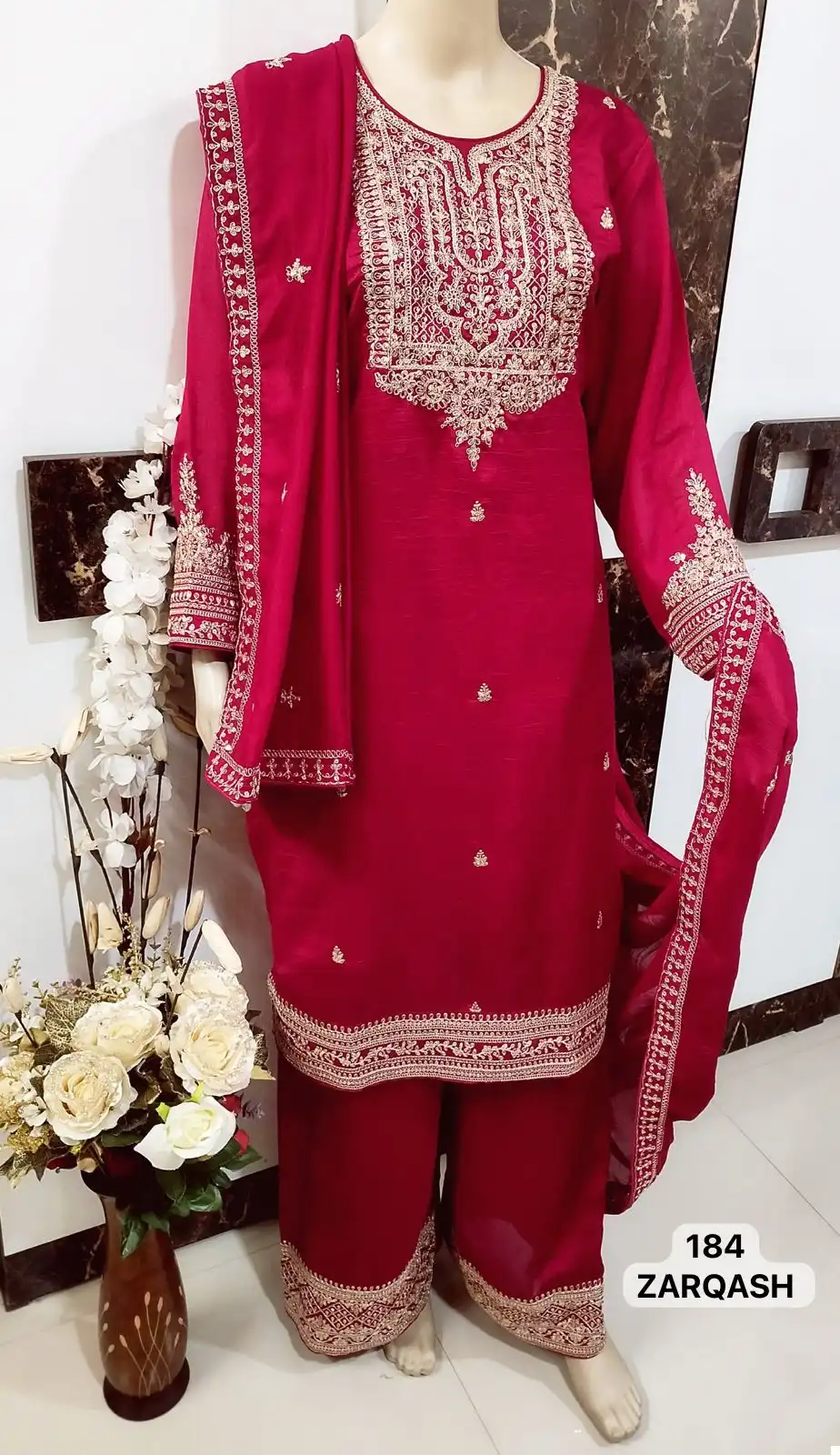 Zarqash Five Star Vichitra Silk Wholesale Readymade Pakistani Suit Catalog - Image 15