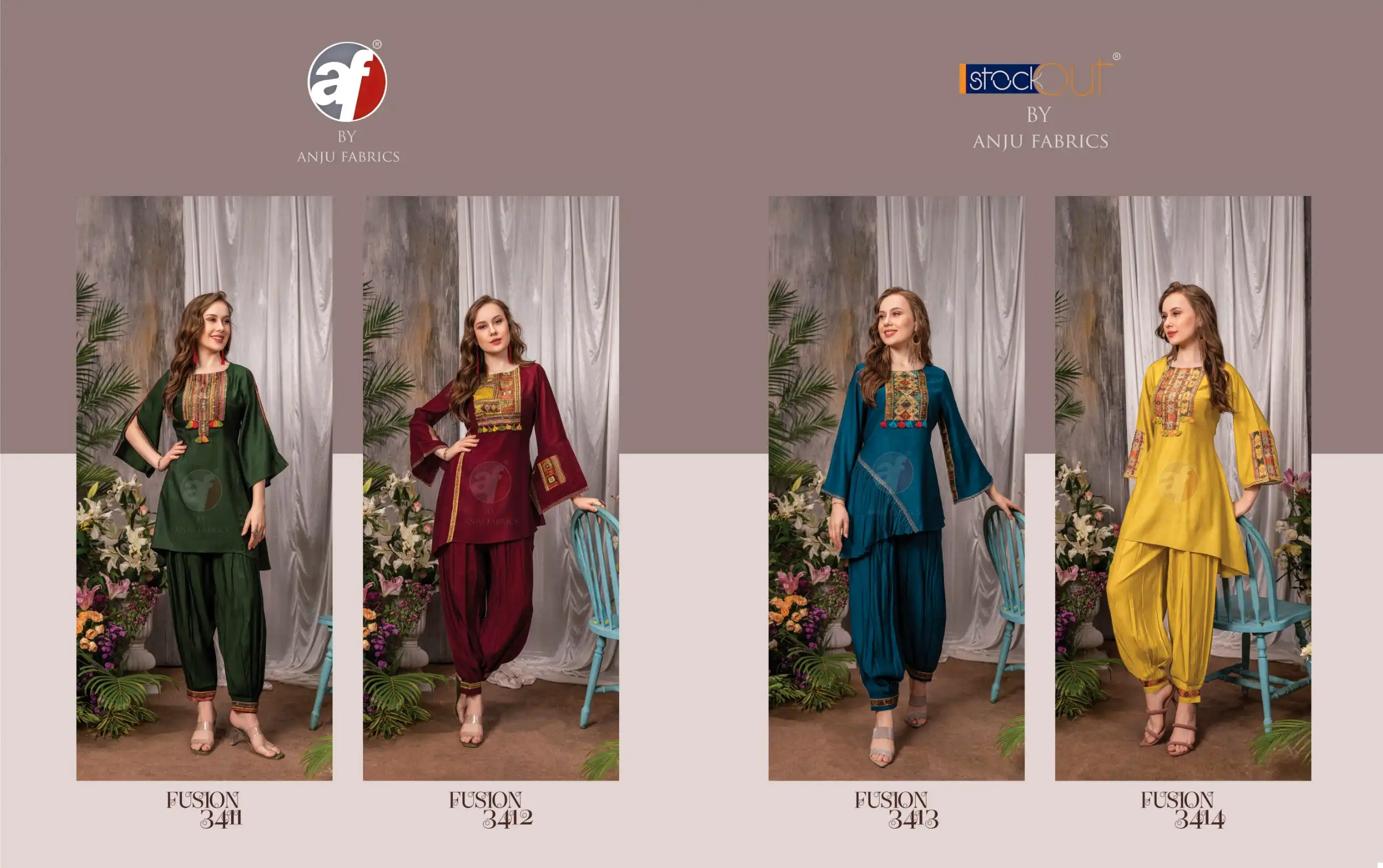 Anju Fabrics Fusion Vol 3 Viscose By Nylon Wholesale Designer Kurti With Afghani Catalog — Wholesale Kurtis, MPA wholesale from Surat — view 5