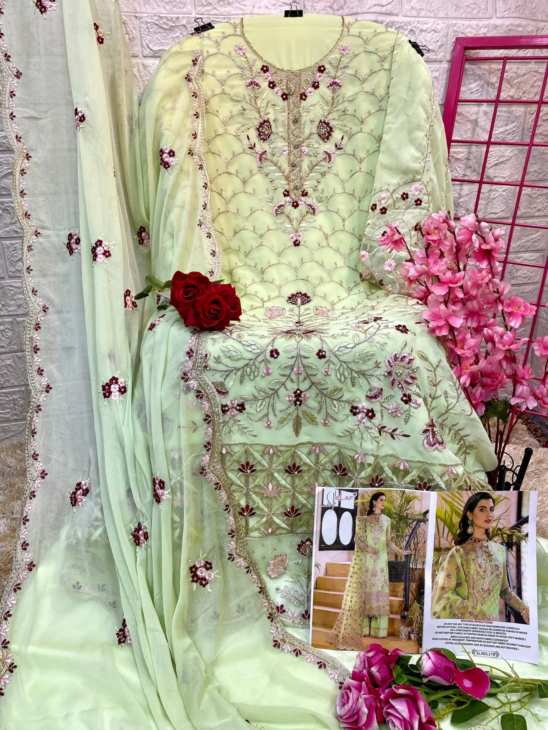 Elaf G-179 Heavy Faux Georgette Wholesale Pakistani Suit - Image 2