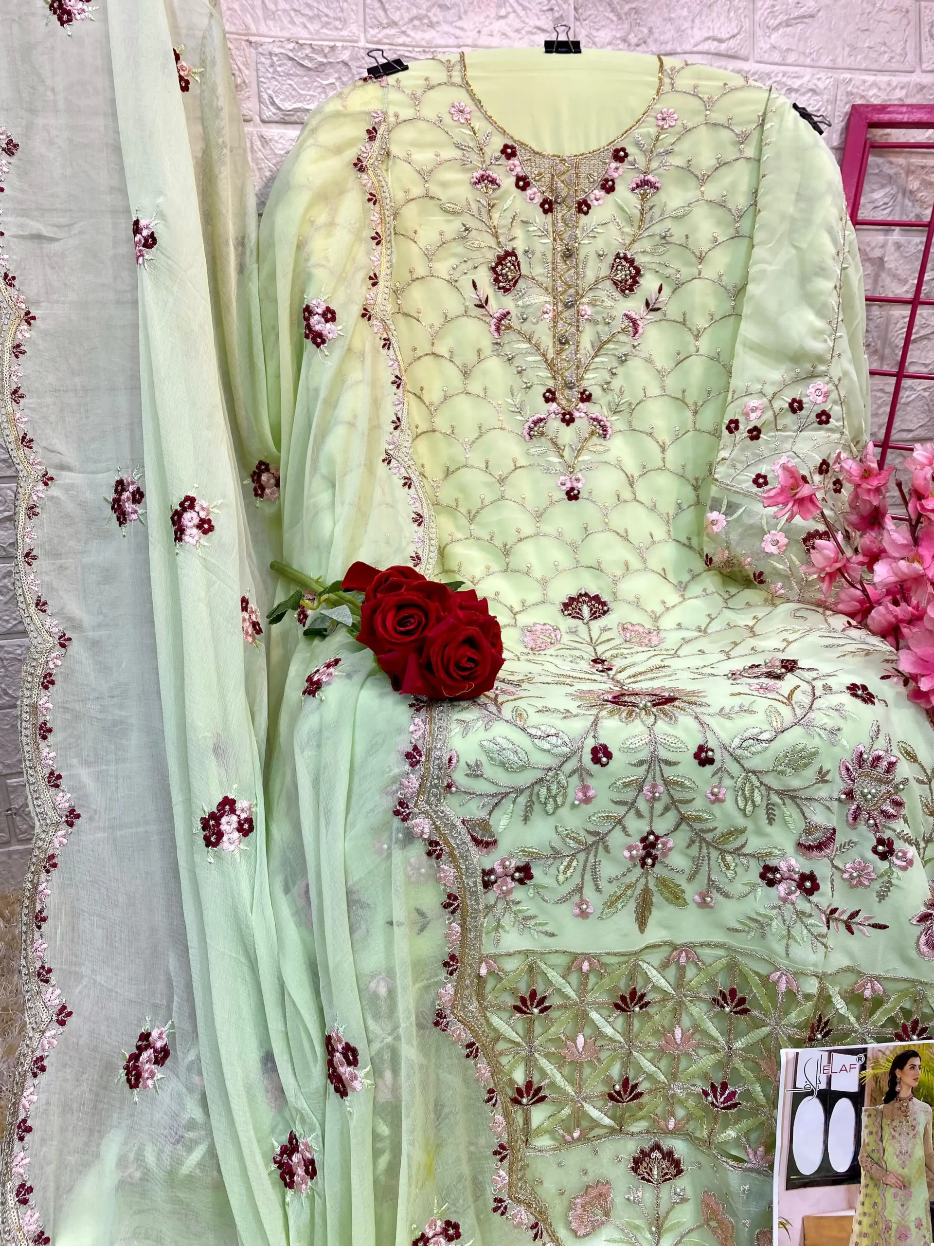 Elaf G-179 Heavy Faux Georgette Wholesale Pakistani Suit - Image 3