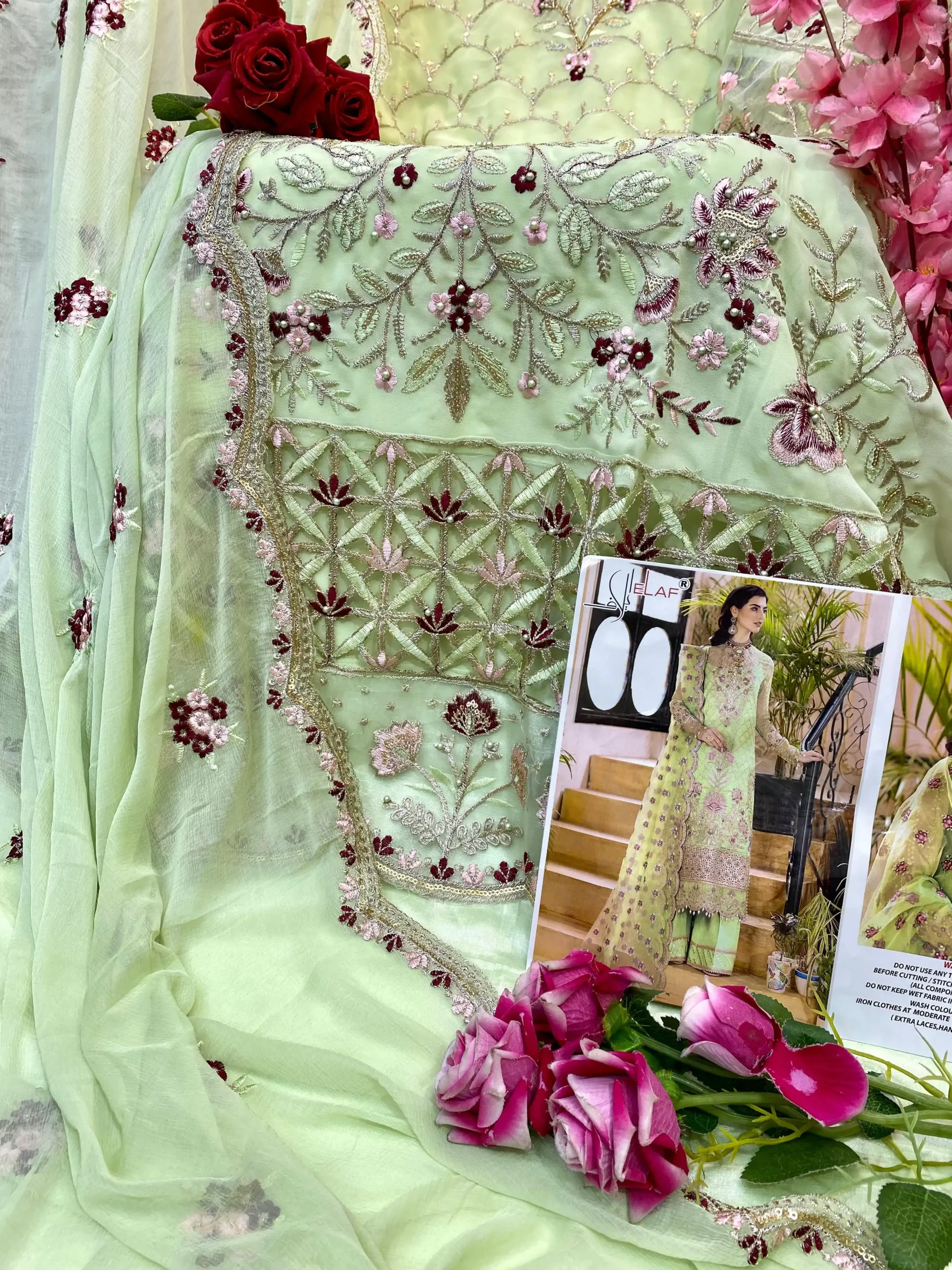 Elaf G-179 Heavy Faux Georgette Wholesale Pakistani Suit - Image 4