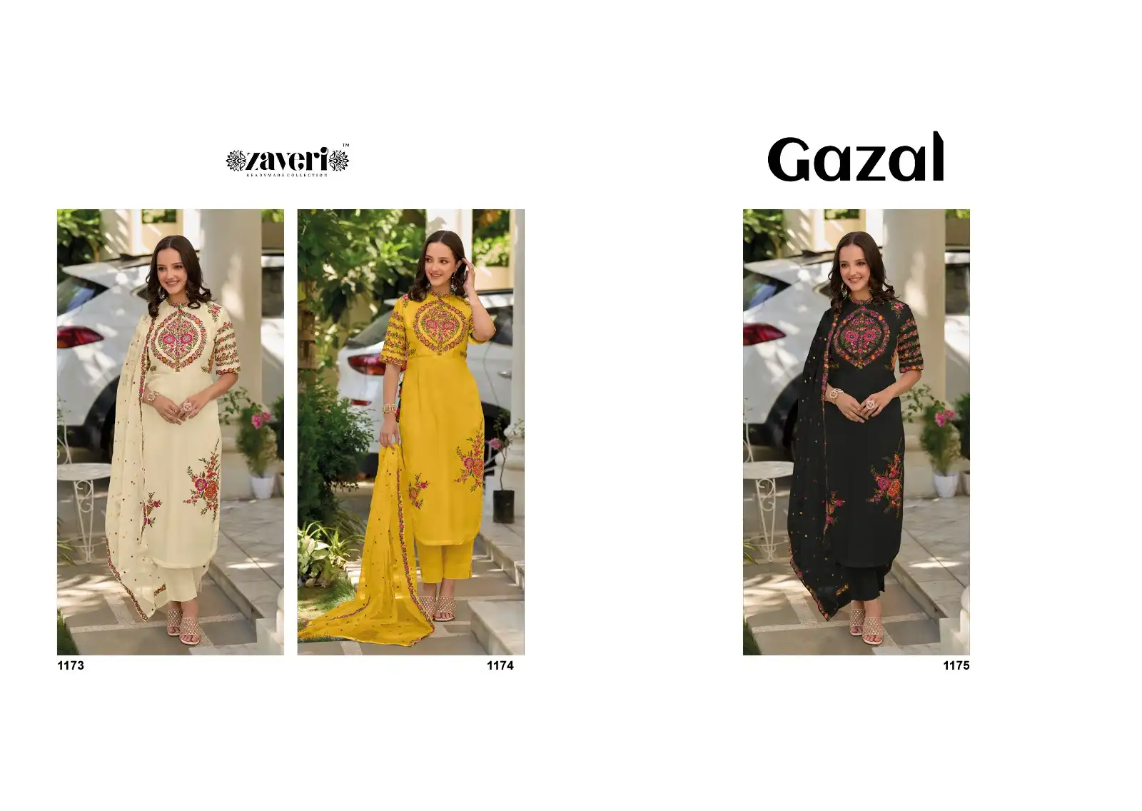 Zaveri Gazal Heavy Roman Silk Wholesale Designer Readymade Salwar Suit Catalog - Image 4