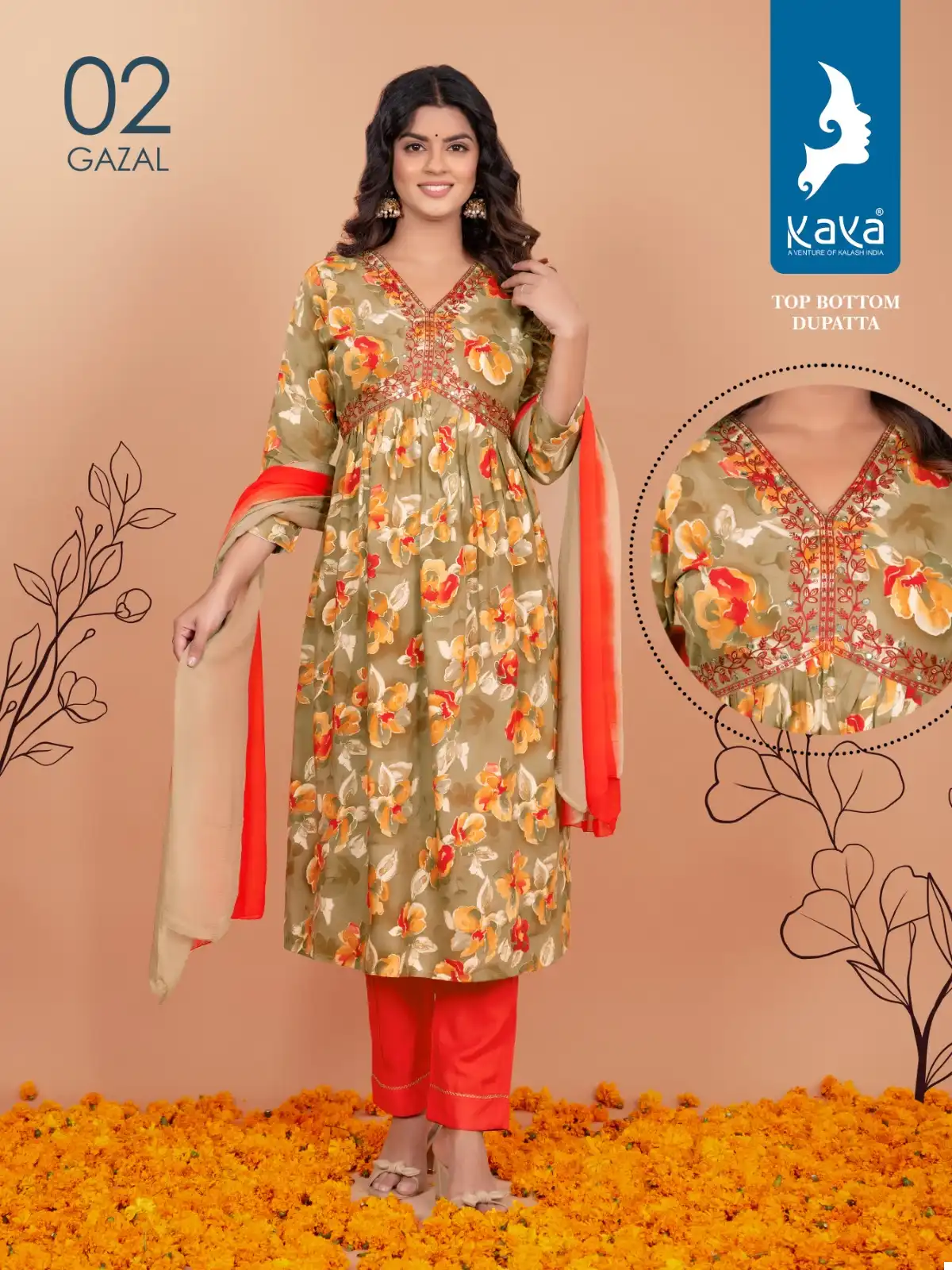 Kaya Gazal Rayon Wholesale Alia With Nyra Cut Readymade Suits Catalog — Wholesale Salwar Suits, MPA wholesale from Surat - Gallery Image 2