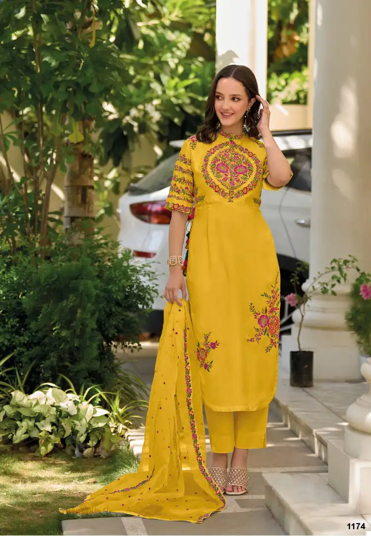 Zaveri Gazal Heavy Roman Silk Wholesale Designer Readymade Salwar Suit Catalog - Image 2