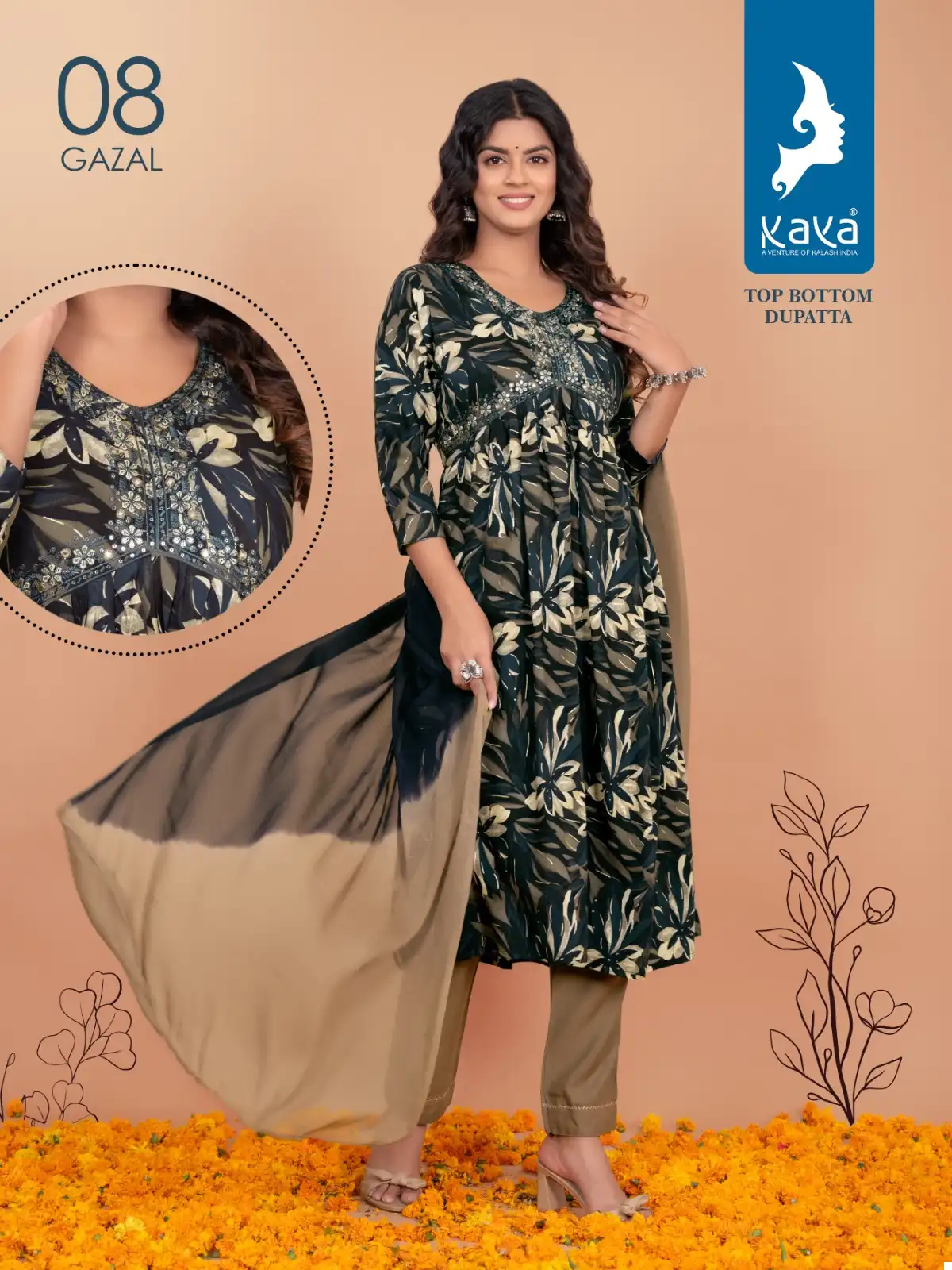 Kaya Gazal Rayon Wholesale Alia With Nyra Cut Readymade Suits Catalog — Wholesale Salwar Suits, MPA wholesale from Surat - Gallery Image 7