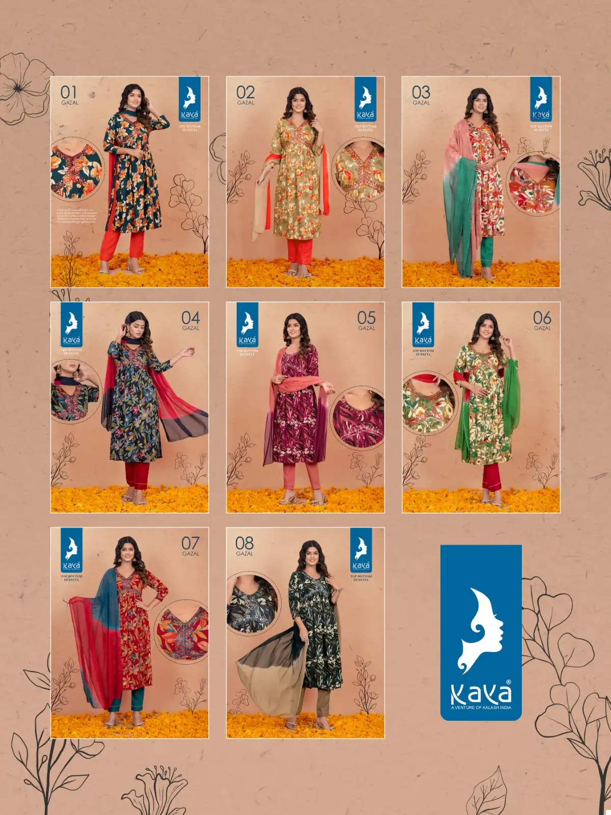 Kaya Gazal Rayon Wholesale Alia With Nyra Cut Readymade Suits Catalog — Wholesale Salwar Suits, MPA wholesale from Surat — view 9