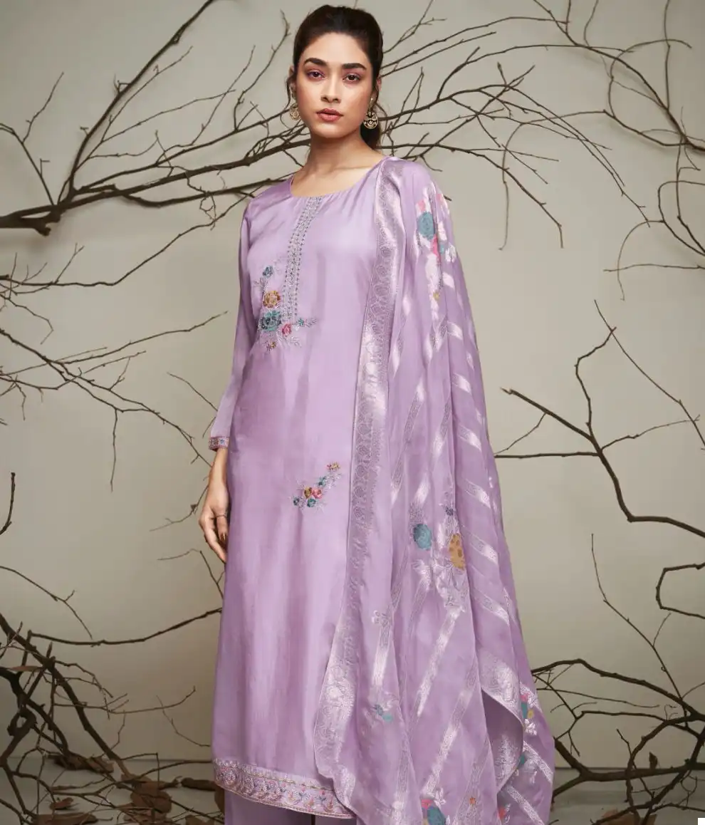 Ganga Georgia 2244 Premium Organza Solid Wholesale Salwar Suit Catalog