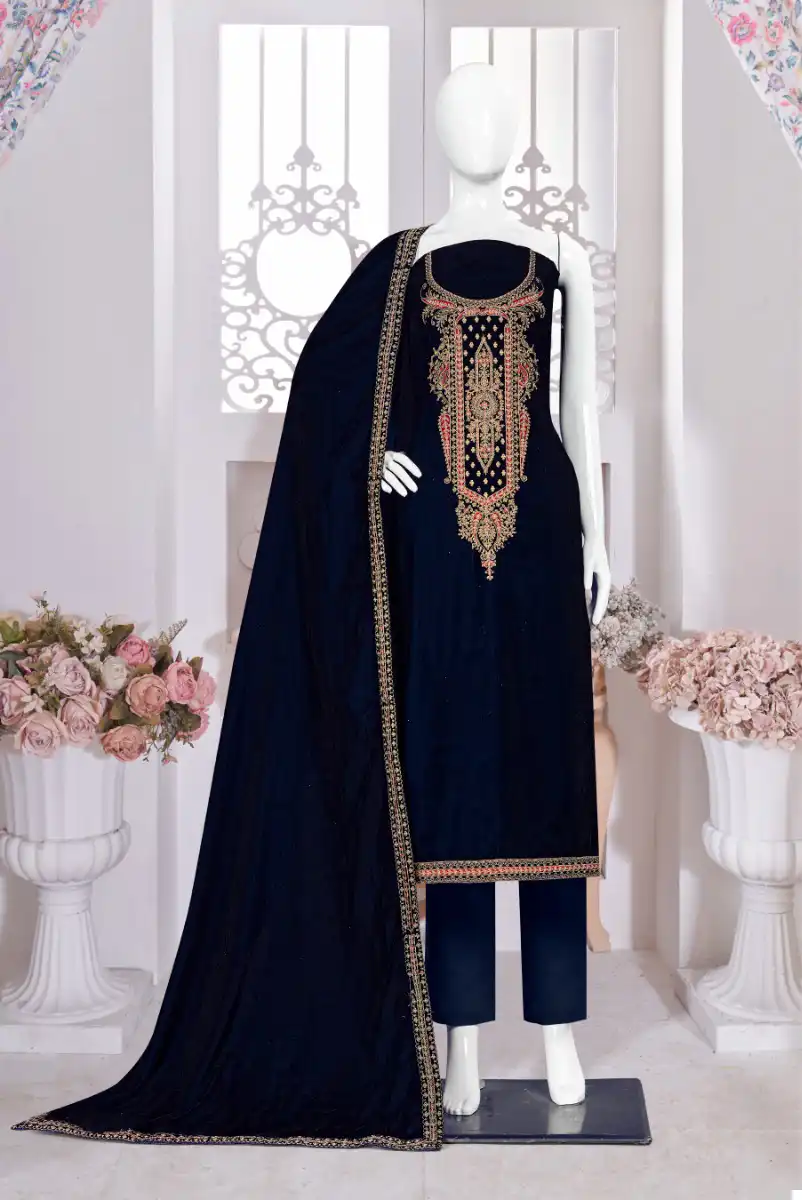 Bipson Guzaarish-2315 Pure Viscose Velvet Wholesale Winter Wear Suits Catalog — Wholesale Salwar Suits, MPA wholesale from Surat - Gallery Image 2