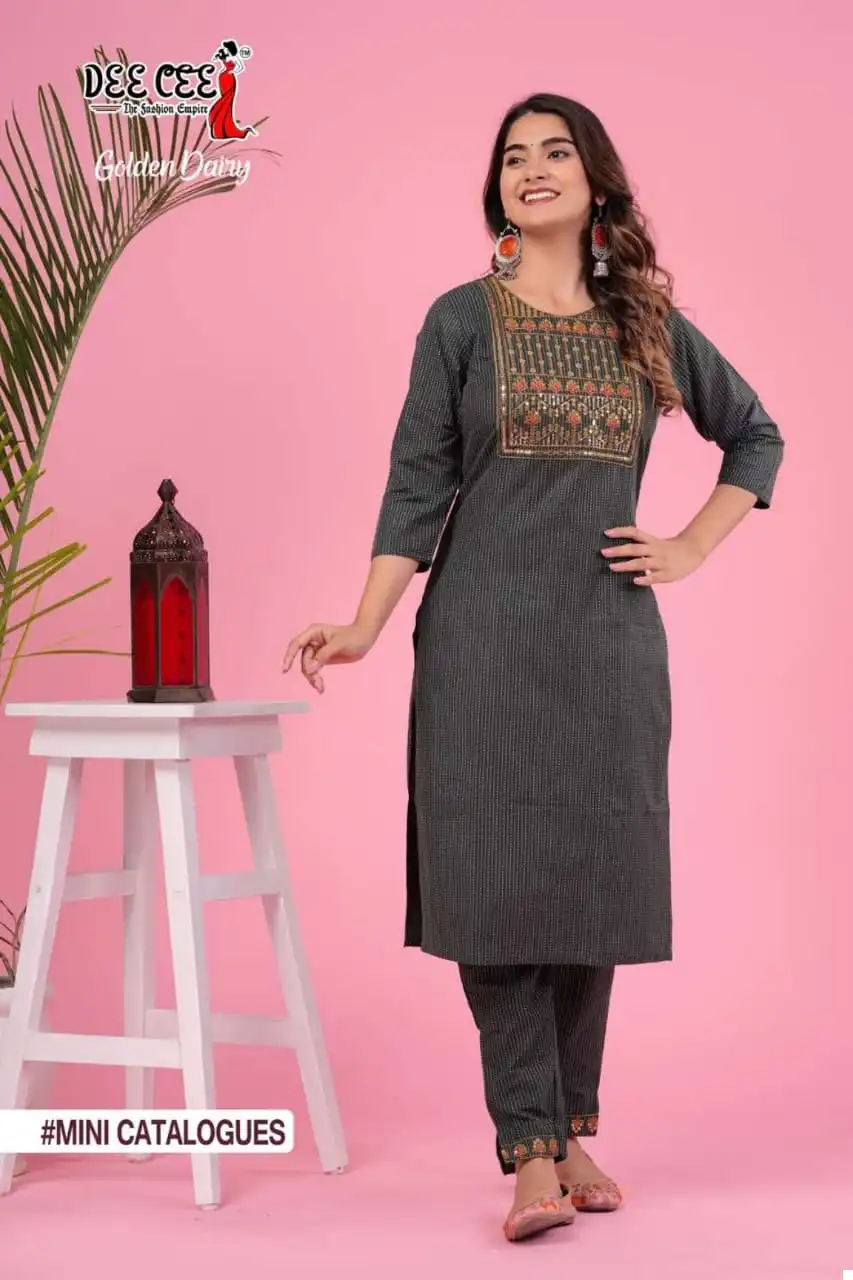 Deecee Golden Dairy Kantha Cotton Wholesale Readymade Salwar Suit Catalog — Wholesale Salwar Suits, MPA wholesale from Surat - Gallery Image 4