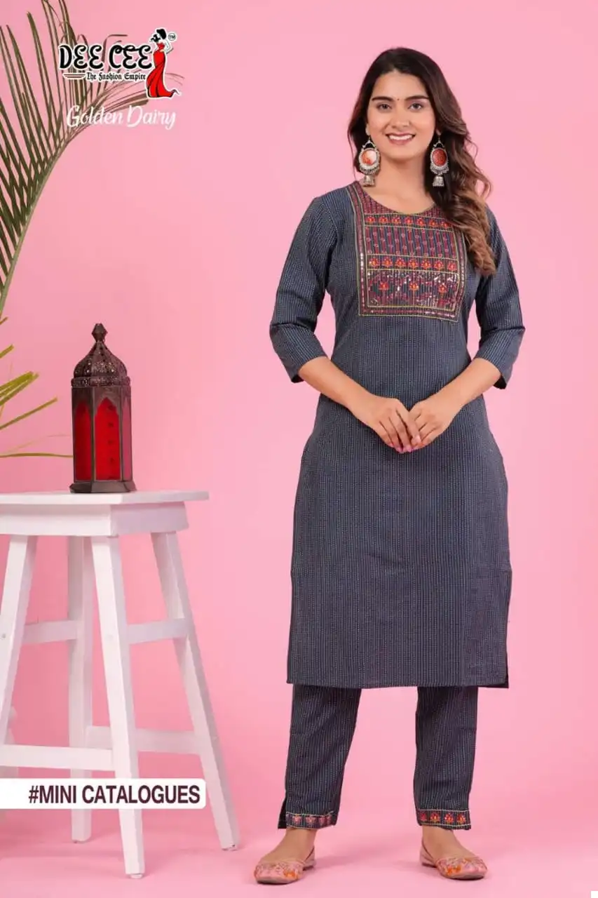 Deecee Golden Dairy Kantha Cotton Wholesale Readymade Salwar Suit Catalog — Wholesale Salwar Suits, MPA wholesale from Surat - Gallery Image 5