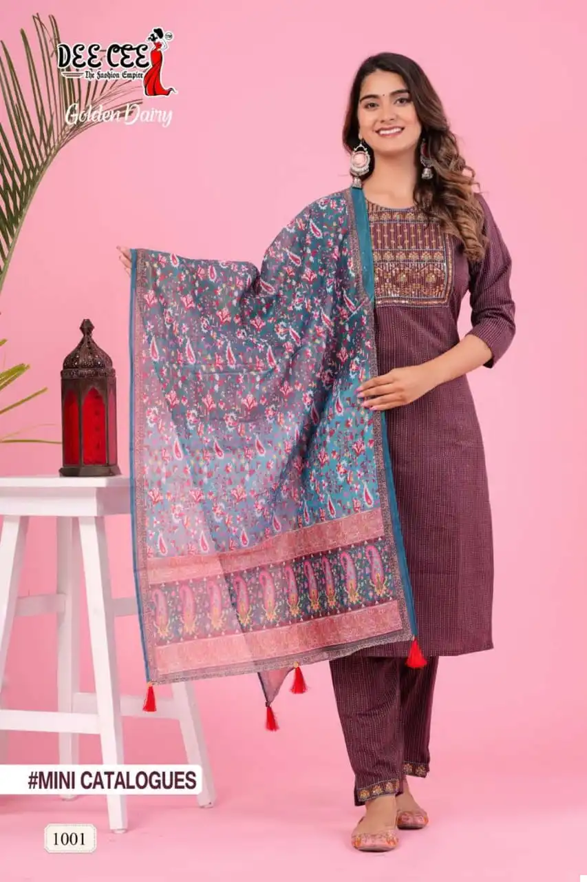 Deecee Golden Dairy Kantha Cotton Wholesale Readymade Salwar Suit Catalog — Wholesale Salwar Suits, MPA wholesale from Surat - Gallery Image 7