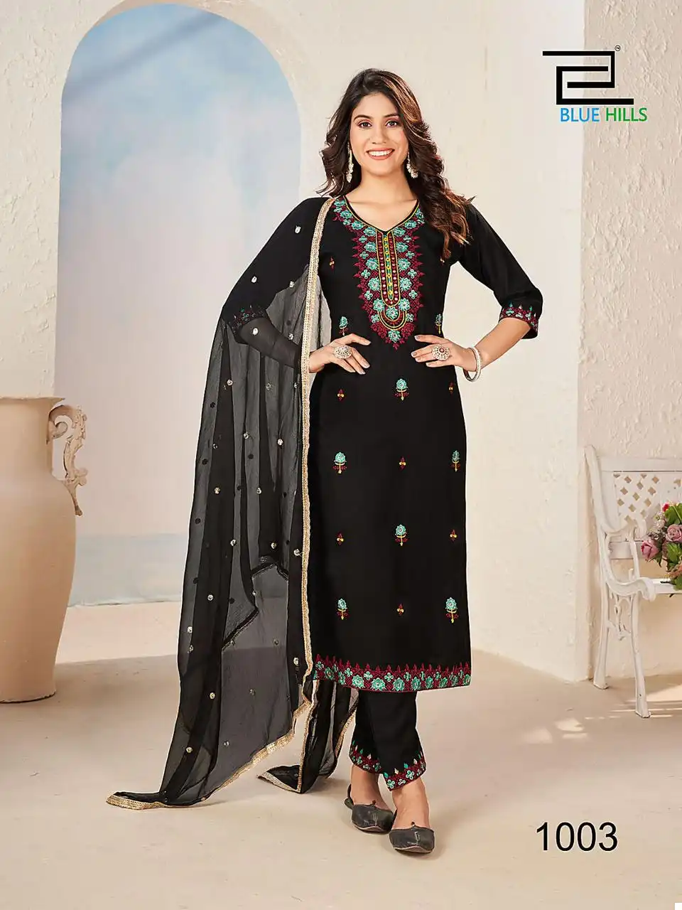 Blue Hills Gulab Jal Vol 3 Rayon 14Kg Wholesale Readymade Suits Catalog — Wholesale Salwar Suits, Blue Hills wholesale from Surat - Gallery Image 8