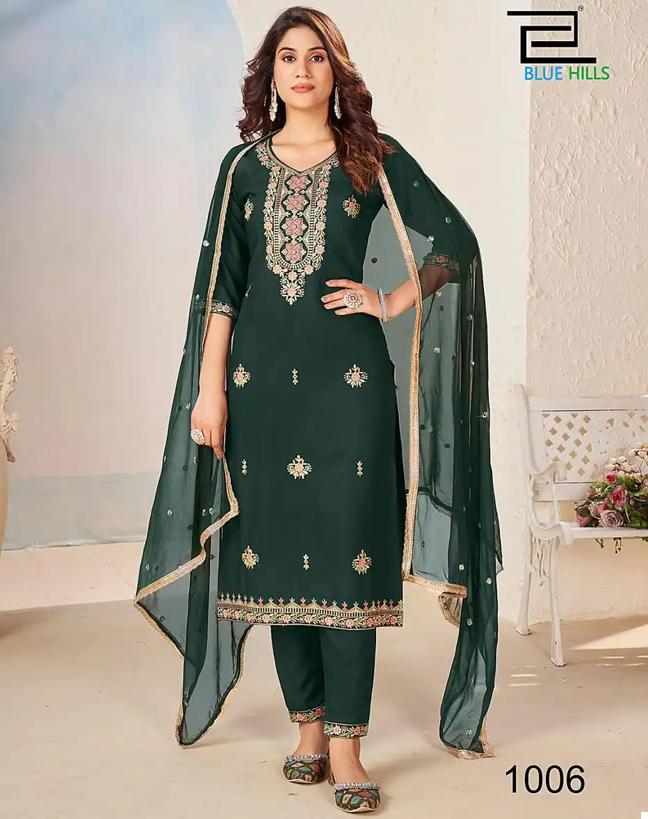 Blue Hills Gulab Jal Vol 3 Rayon 14Kg Wholesale Readymade Suits Catalog — Wholesale Salwar Suits, Blue Hills wholesale from Surat — view 1