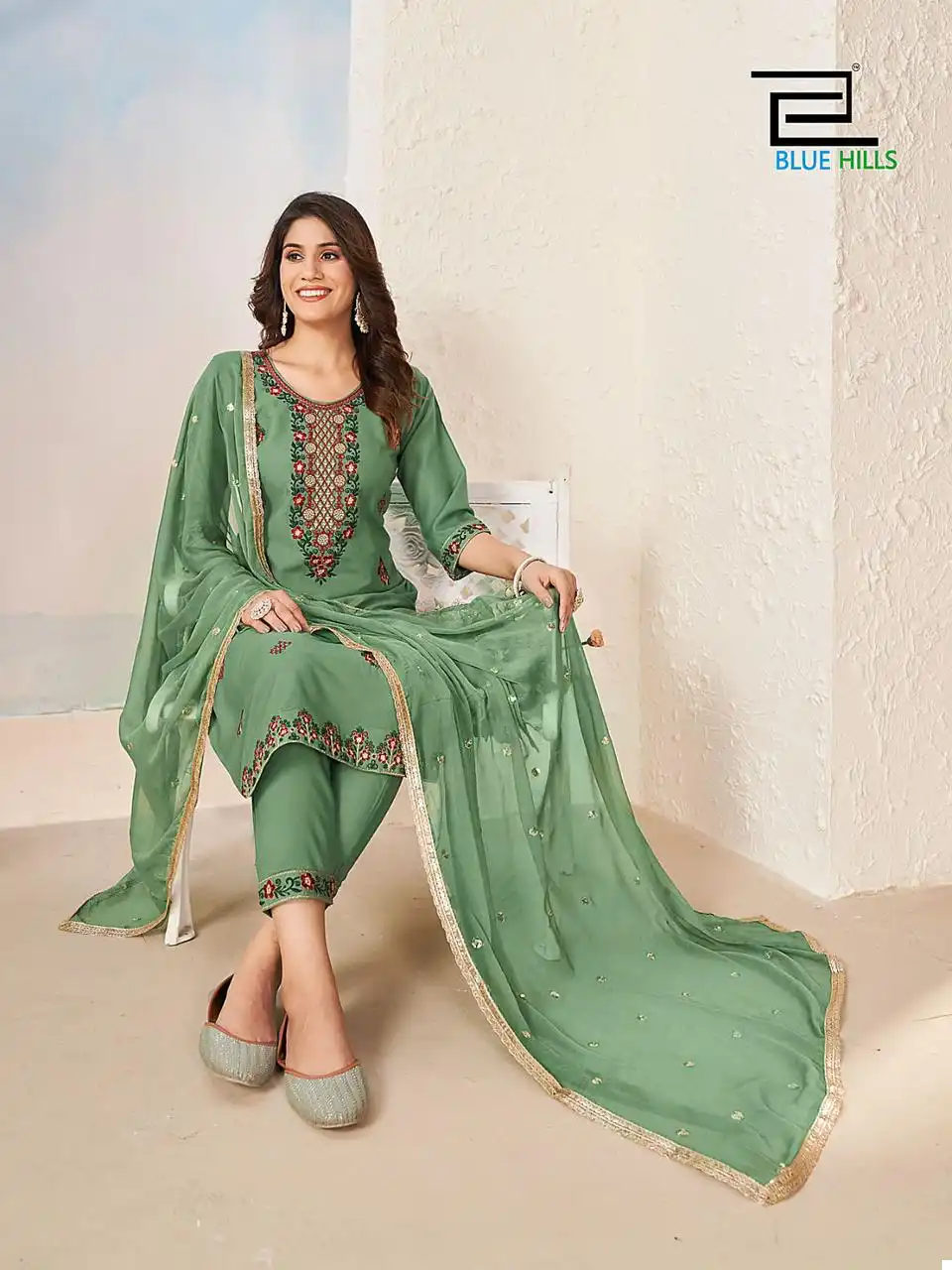 Blue Hills Gulab Jal Vol 3 Rayon 14Kg Wholesale Readymade Suits Catalog — Wholesale Salwar Suits, Blue Hills wholesale from Surat - Gallery Image 4