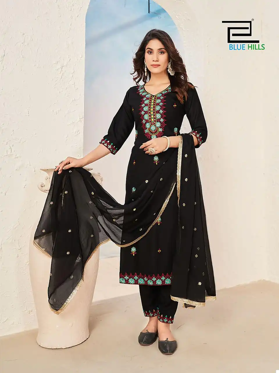 Blue Hills Gulab Jal Vol 3 Rayon 14Kg Wholesale Readymade Suits Catalog — Wholesale Salwar Suits, Blue Hills wholesale from Surat - Gallery Image 5