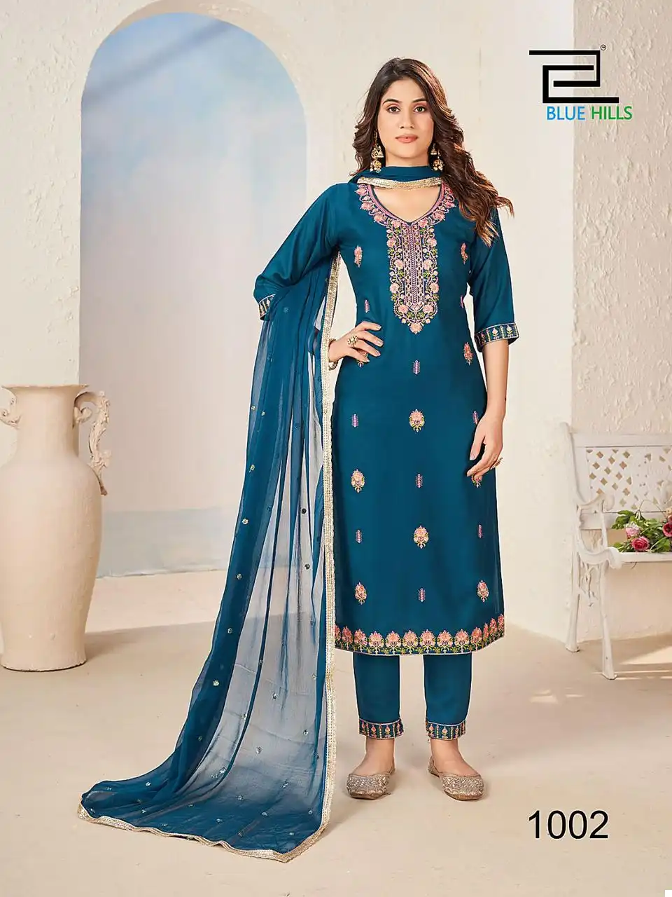 Blue Hills Gulab Jal Vol 3 Rayon 14Kg Wholesale Readymade Suits Catalog — Wholesale Salwar Suits, Blue Hills wholesale from Surat - Gallery Image 7
