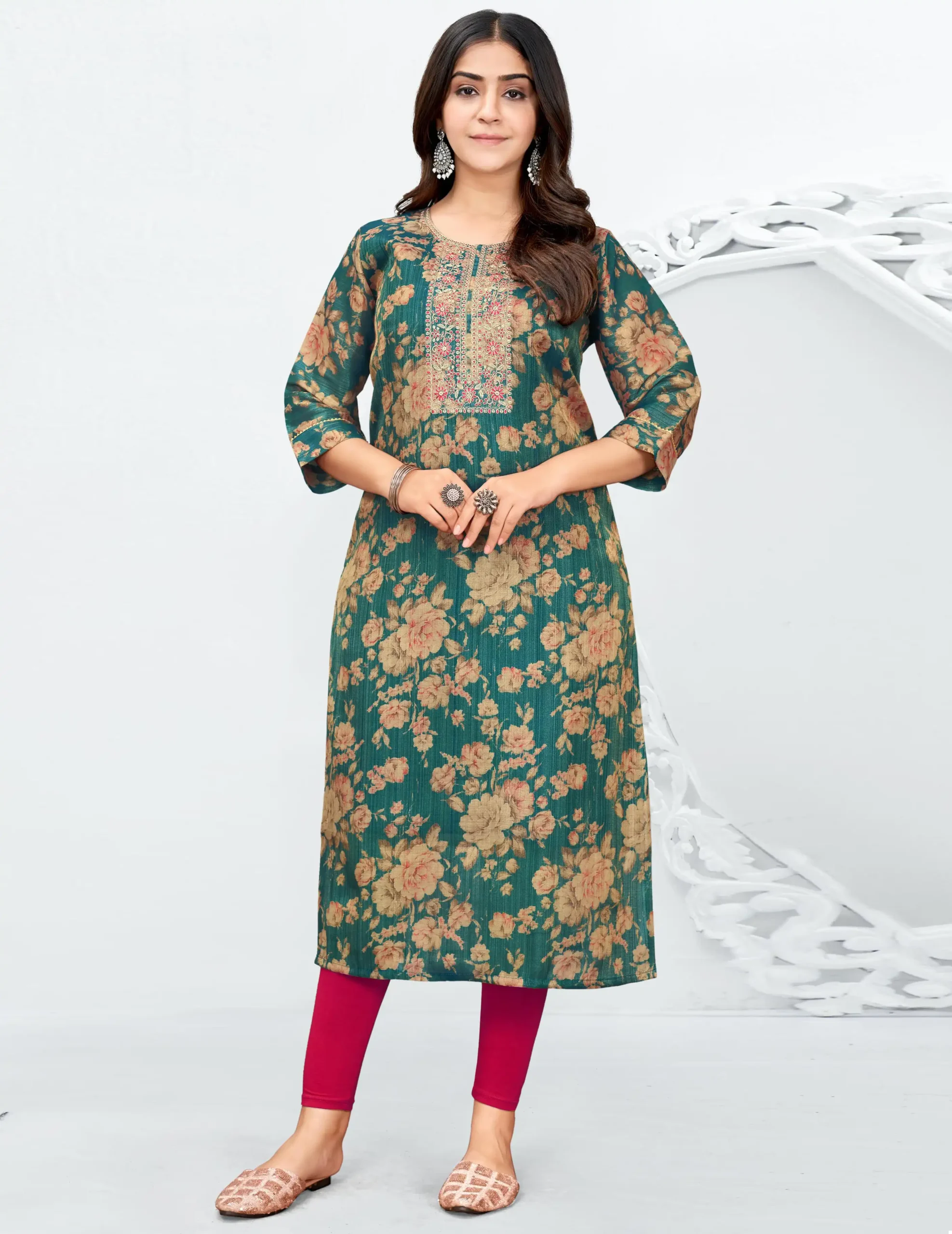 Hariyaali Aafreen Tissu Wholesale Long Kurtis Combo Set Catalog — Wholesale Kurtis, MPA wholesale from Surat — view 1