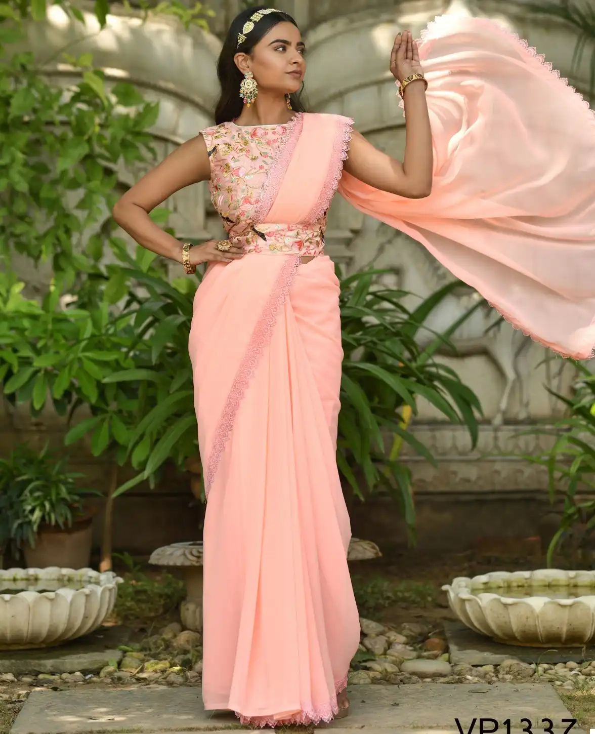 Fashion Berry Hasina Georgette Wholesale Saree