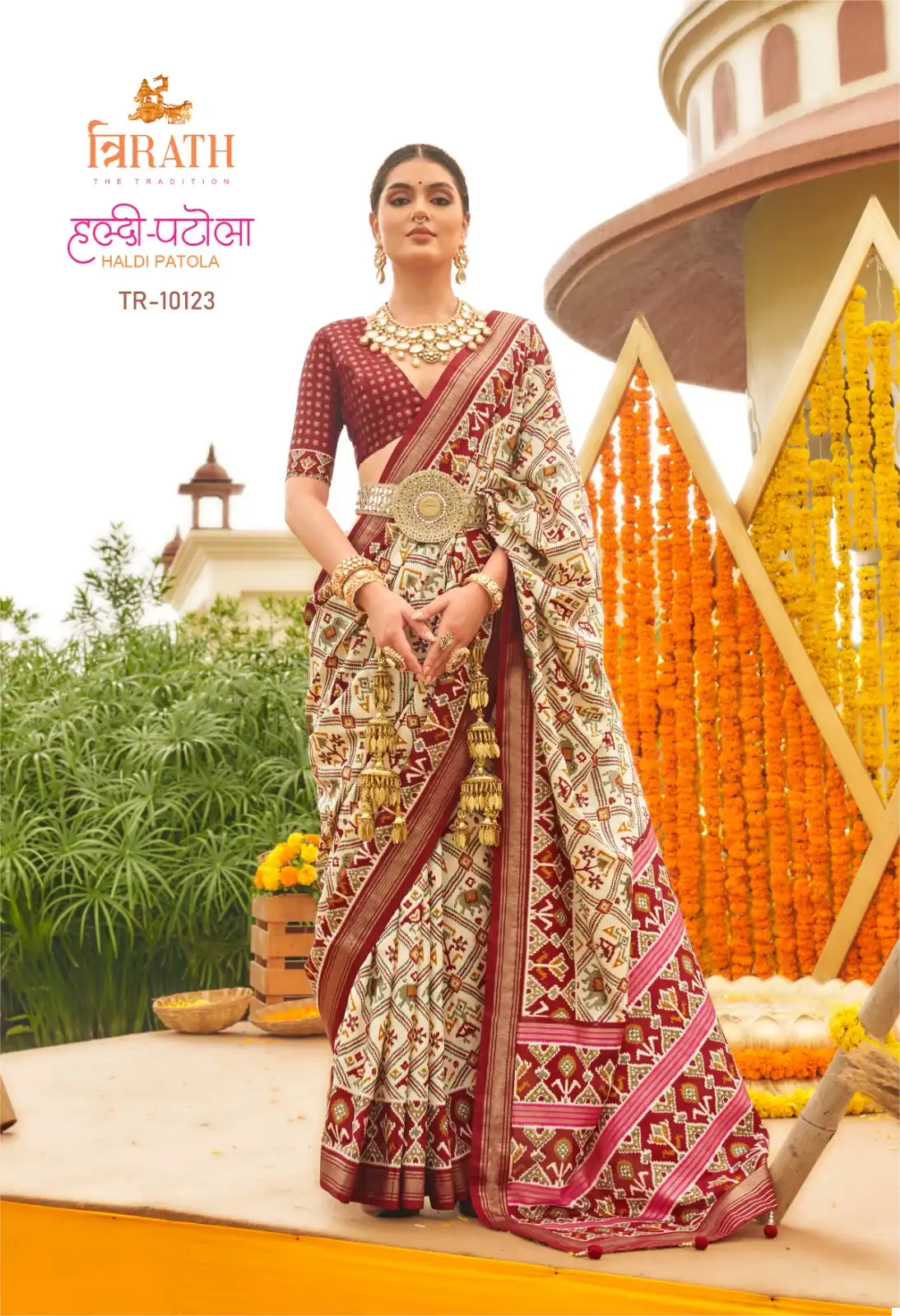 Trirath Haldi Patola Mercerized New Sigma Silk Wholesale Traditional Saree Catalog — Wholesale Sarees, MPA wholesale from Surat - Gallery Image 3