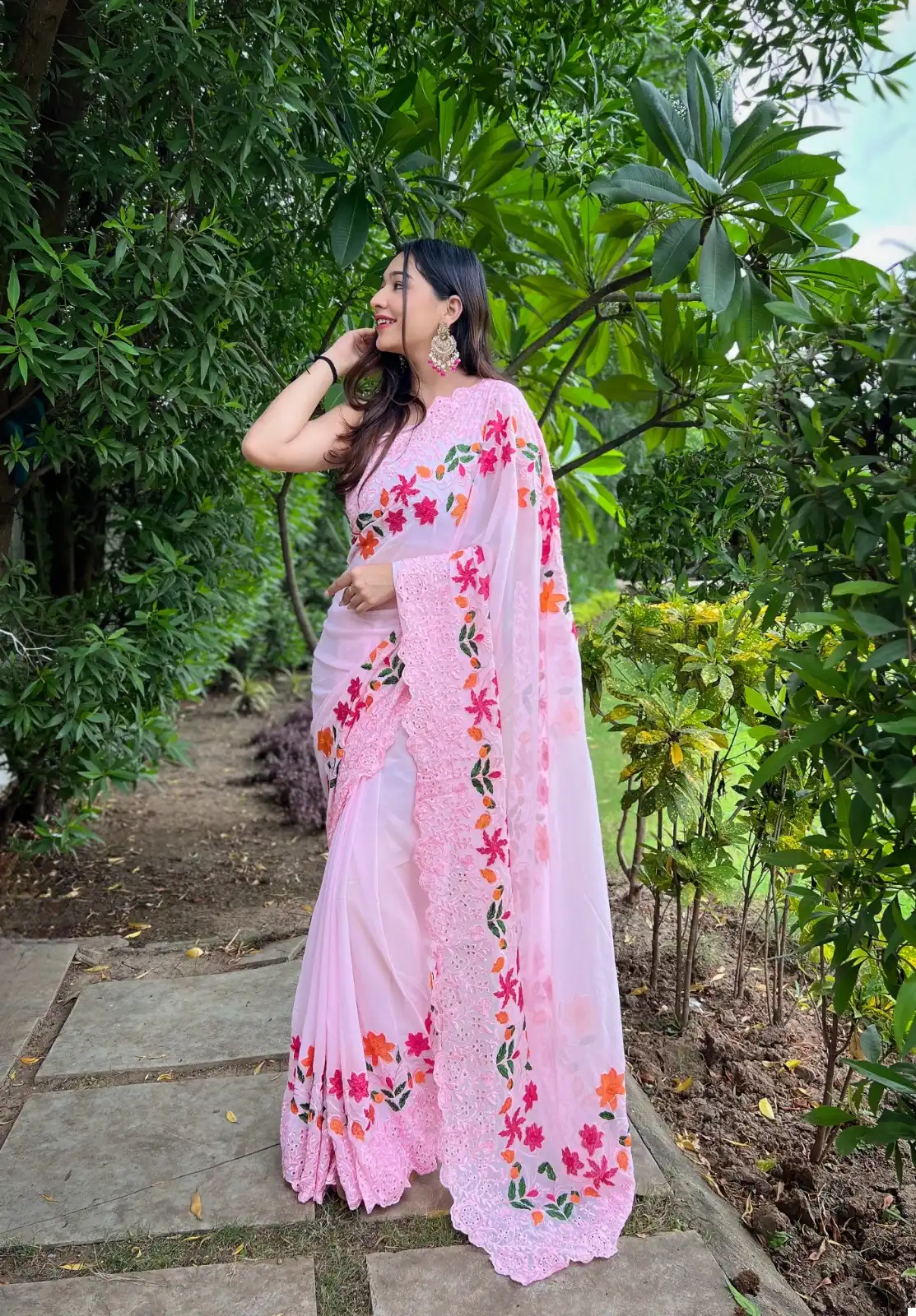 Shree Trends Jimmy Georgette Wholesale Party Wear Saree Catalog — Wholesale Sarees, MPA wholesale from Surat - Gallery Image 2