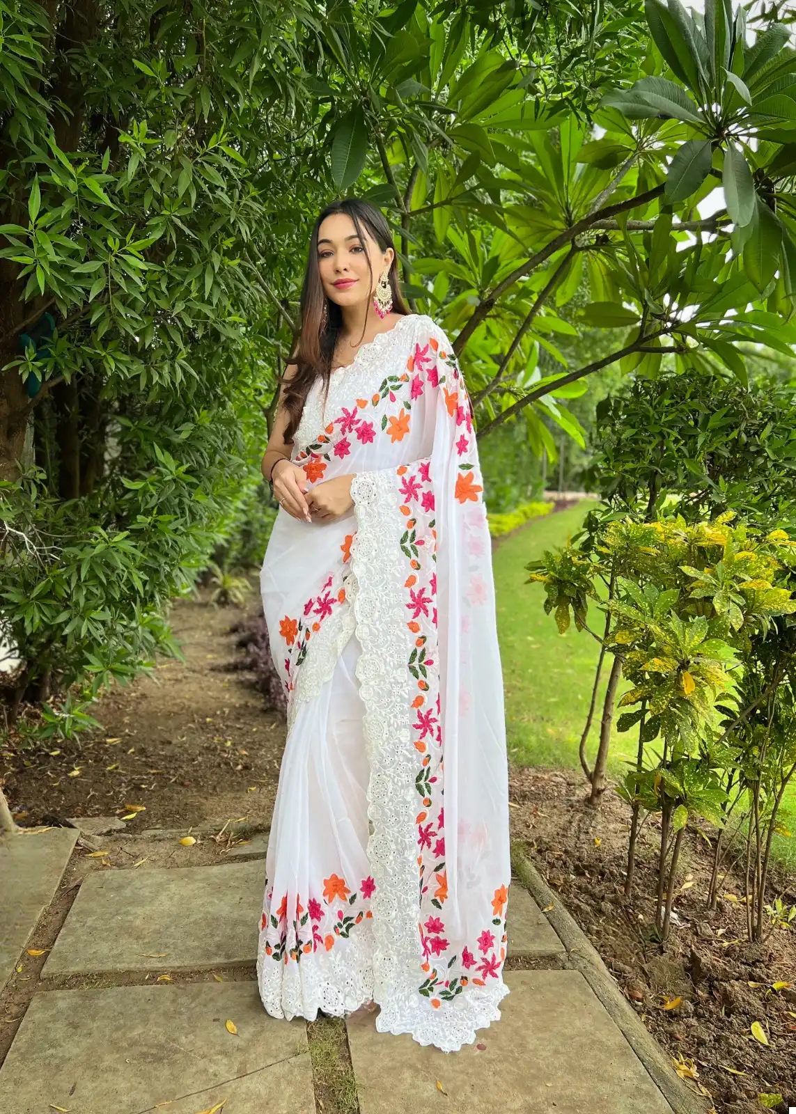 Shree Trends Jimmy Georgette Wholesale Party Wear Saree Catalog — Wholesale Sarees, MPA wholesale from Surat - Gallery Image 4