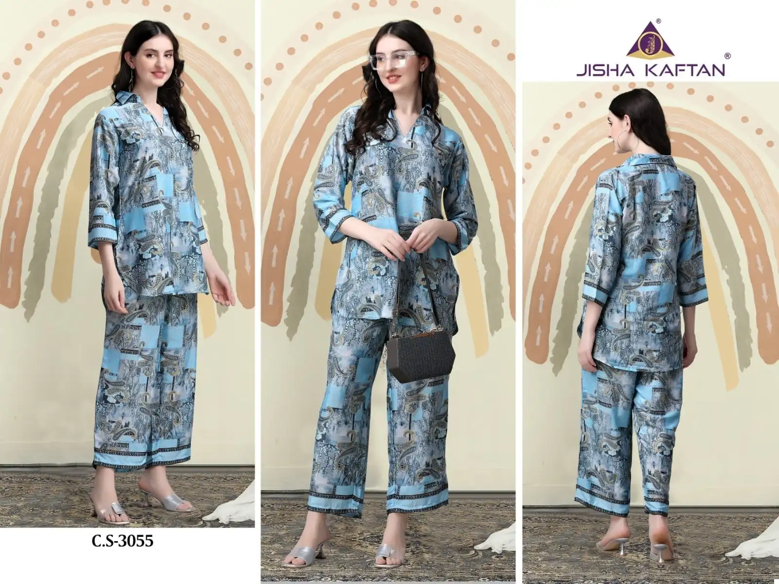 Jisha Co Ord Set Vol 4 Silk Wholesale Co-Ord Set Catalog — Wholesale Kurtis, MPA wholesale from Surat — view 3