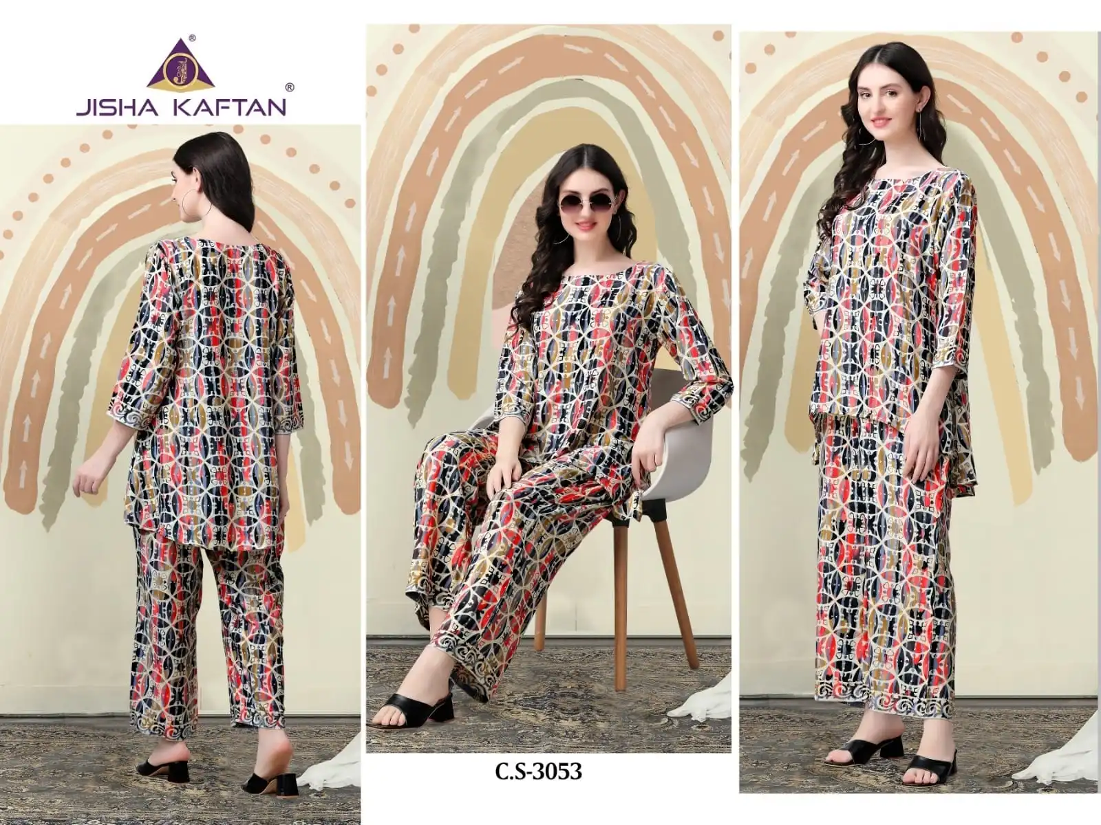 Jisha Co Ord Set Vol 4 Silk Wholesale Co-Ord Set Catalog — Wholesale Kurtis, MPA wholesale from Surat — view 4