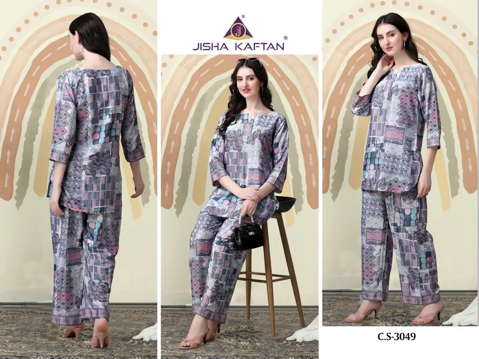 Jisha Co Ord Set Vol 4 Silk Wholesale Co-Ord Set Catalog — Wholesale Kurtis, MPA wholesale from Surat — view 5