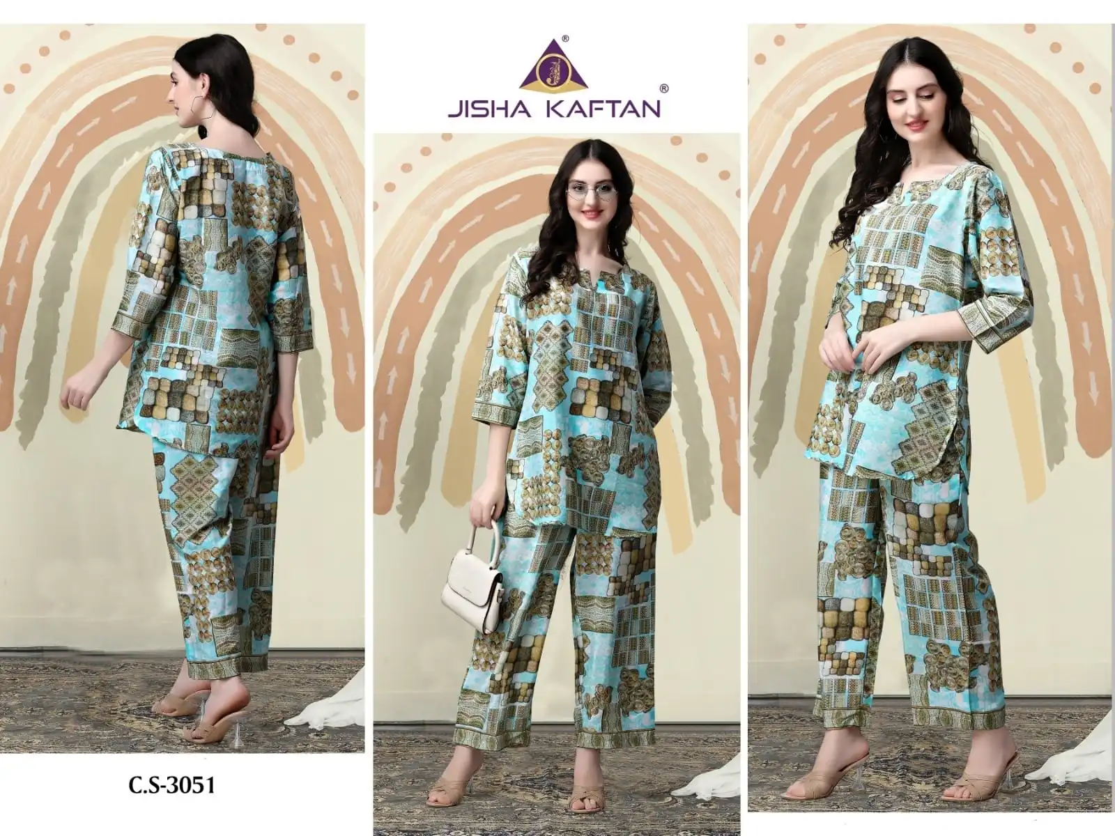 Jisha Co Ord Set Vol 4 Silk Wholesale Co-Ord Set Catalog — Wholesale Kurtis, MPA wholesale from Surat — view 8