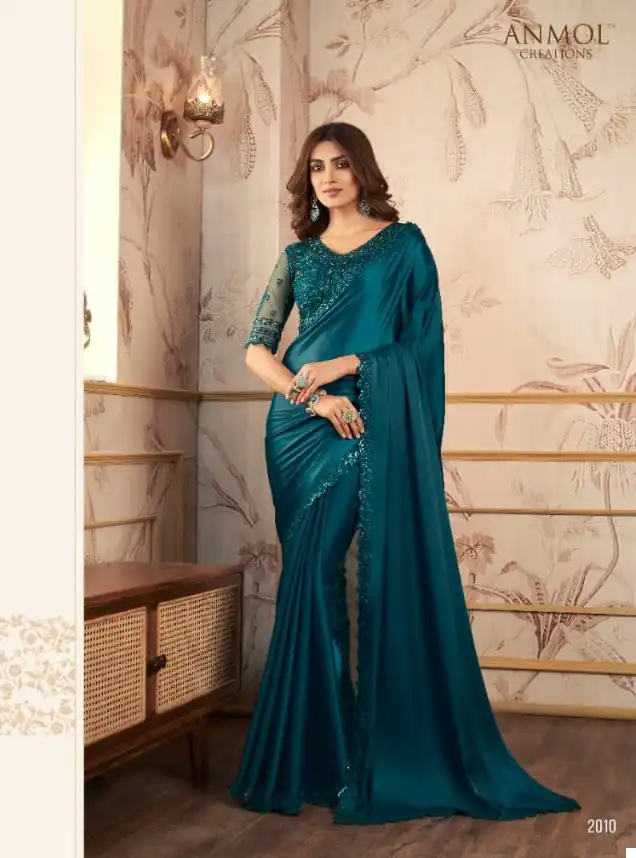 Anmol Kaina Satin Organza Wholesale Designer Saree Catalog — Wholesale Sarees, MPA wholesale from Surat - Gallery Image 8