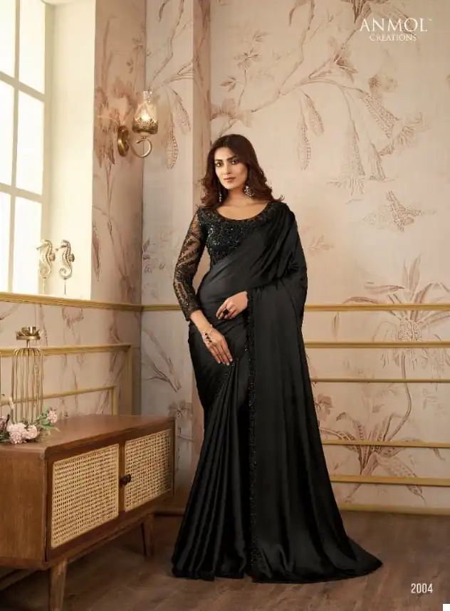 Anmol Kaina Satin Organza Wholesale Designer Saree Catalog — Wholesale Sarees, MPA wholesale from Surat - Gallery Image 5