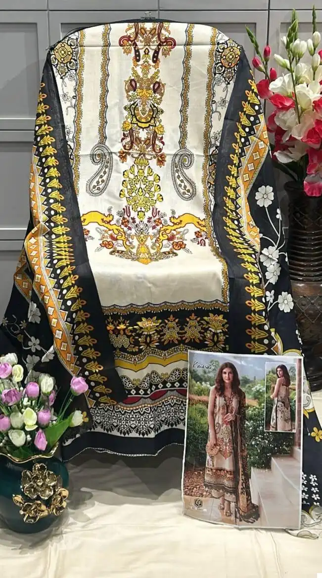 Keval Fab Kainat Vol 9 Heavy Lawn Cotton Wholesale Pakistani Suits Catalog — Wholesale Salwar Suits, Keval Fab wholesale from Surat — view 8