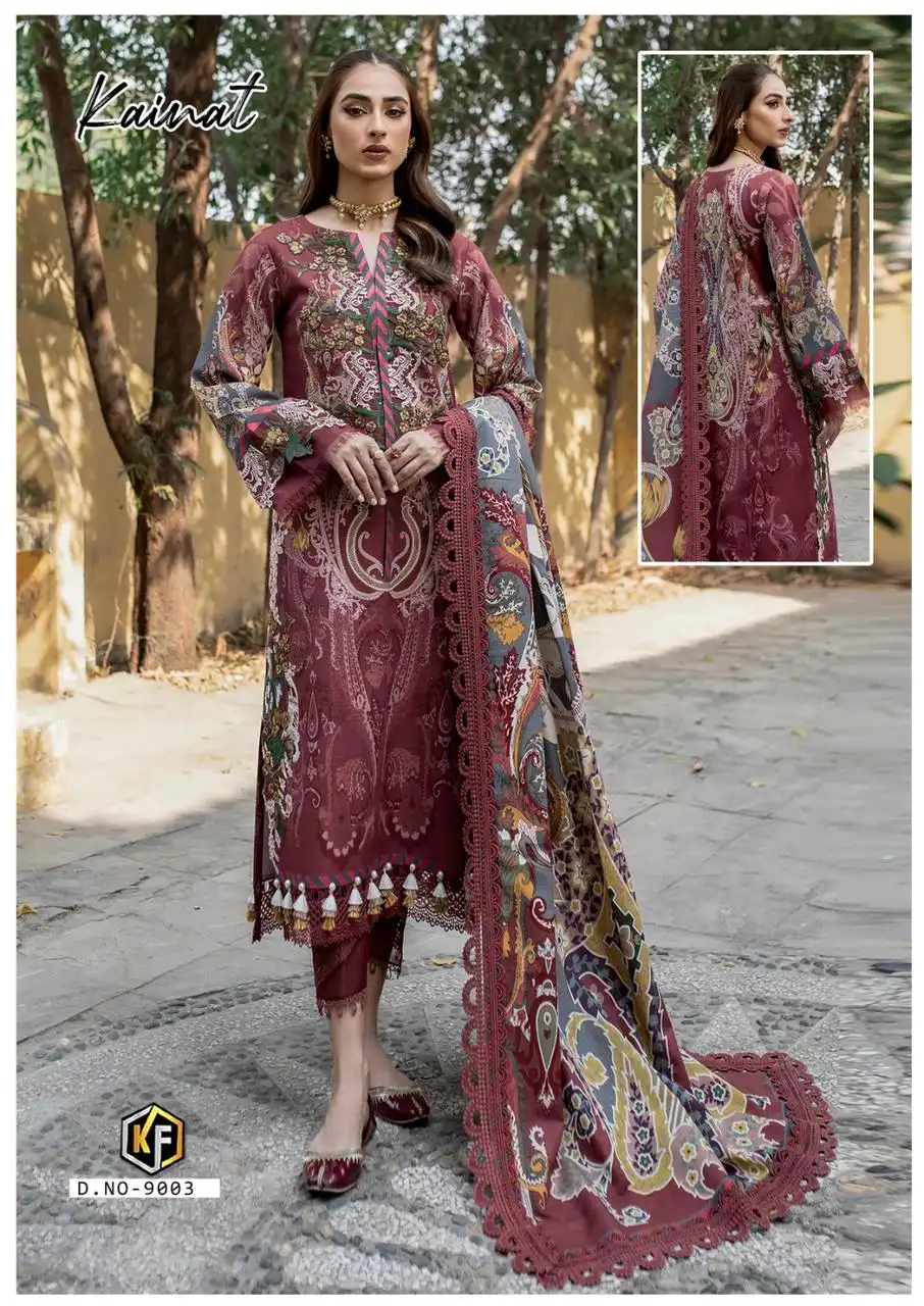 Keval Fab Kainat Vol 9 Heavy Lawn Cotton Wholesale Pakistani Suits Catalog — Wholesale Salwar Suits, Keval Fab wholesale from Surat — view 3