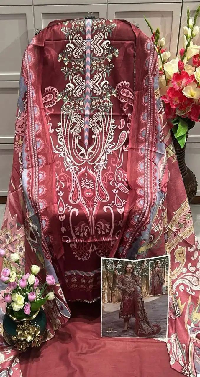 Keval Fab Kainat Vol 9 Heavy Lawn Cotton Wholesale Pakistani Suits Catalog — Wholesale Salwar Suits, Keval Fab wholesale from Surat — view 9