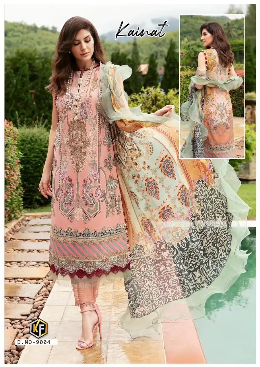 Keval Fab Kainat Vol 9 Heavy Lawn Cotton Wholesale Pakistani Suits Catalog — Wholesale Salwar Suits, Keval Fab wholesale from Surat — view 6