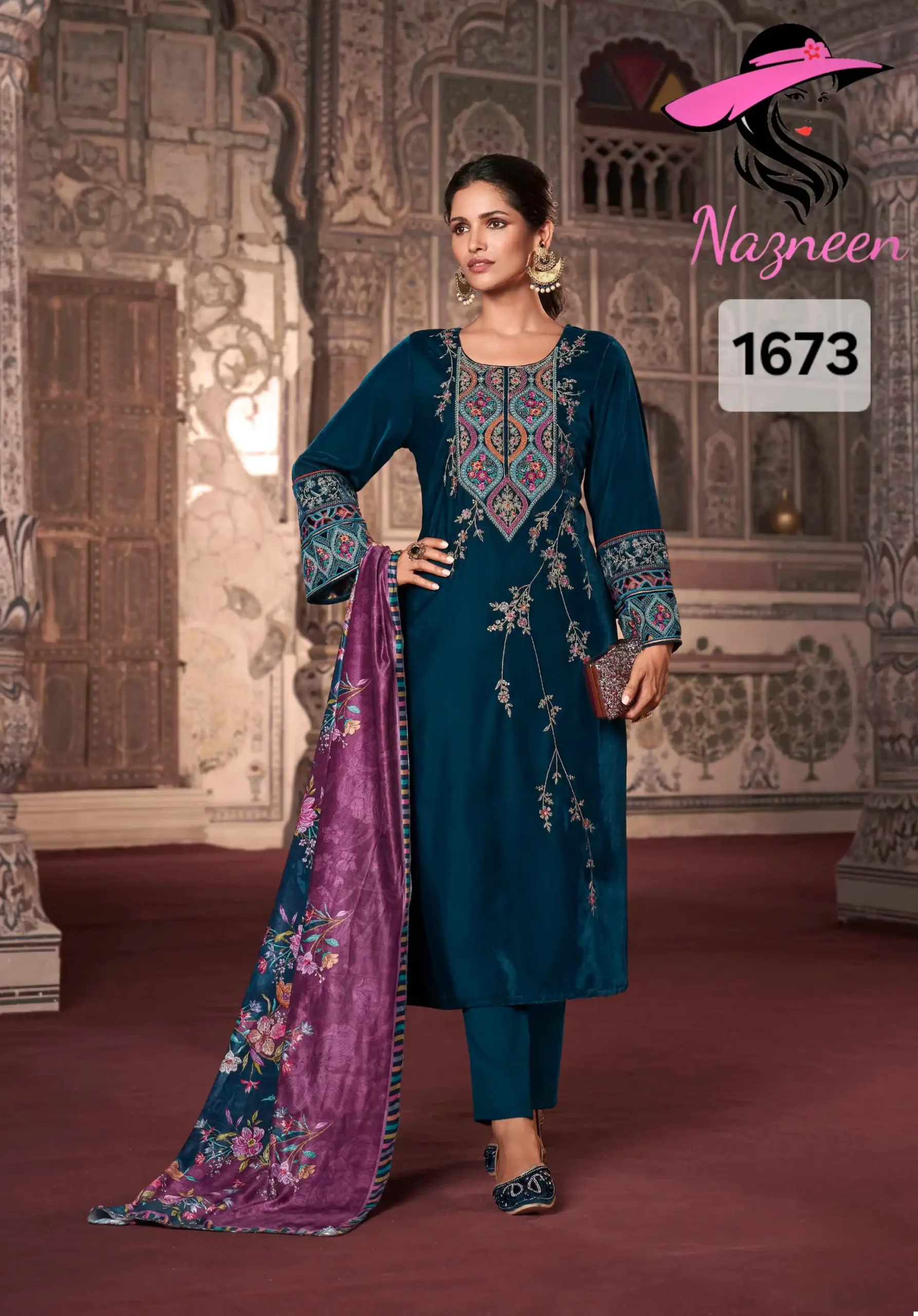 Nazneen Kalki Velvet Wholesale Winter Wear Readymade Suits Catalog — Wholesale Salwar Suits, MPA wholesale from Surat - Gallery Image 5
