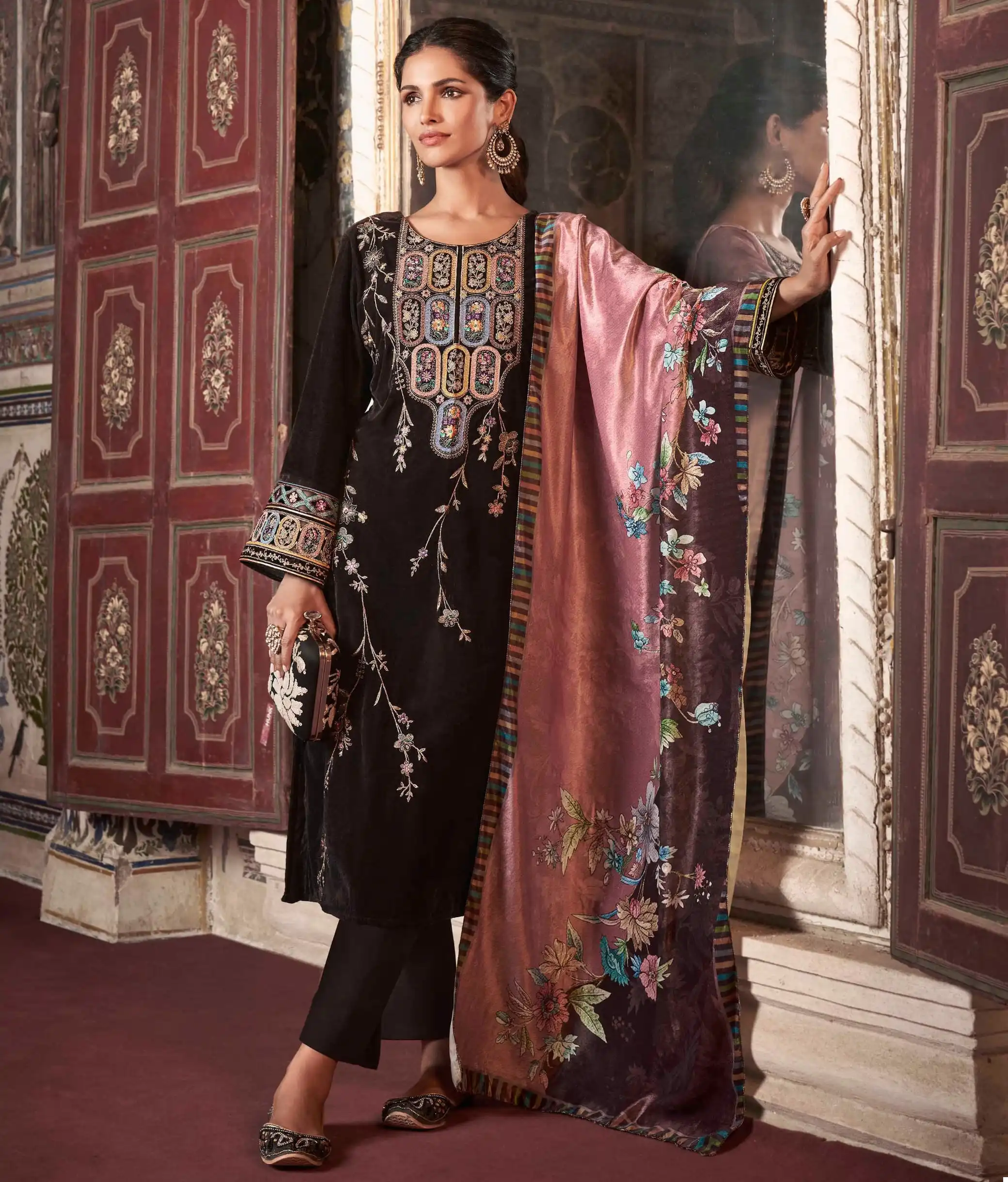 Nazneen Kalki Velvet Wholesale Winter Wear Readymade Suits Catalog — Wholesale Salwar Suits, MPA wholesale from Surat — view 1