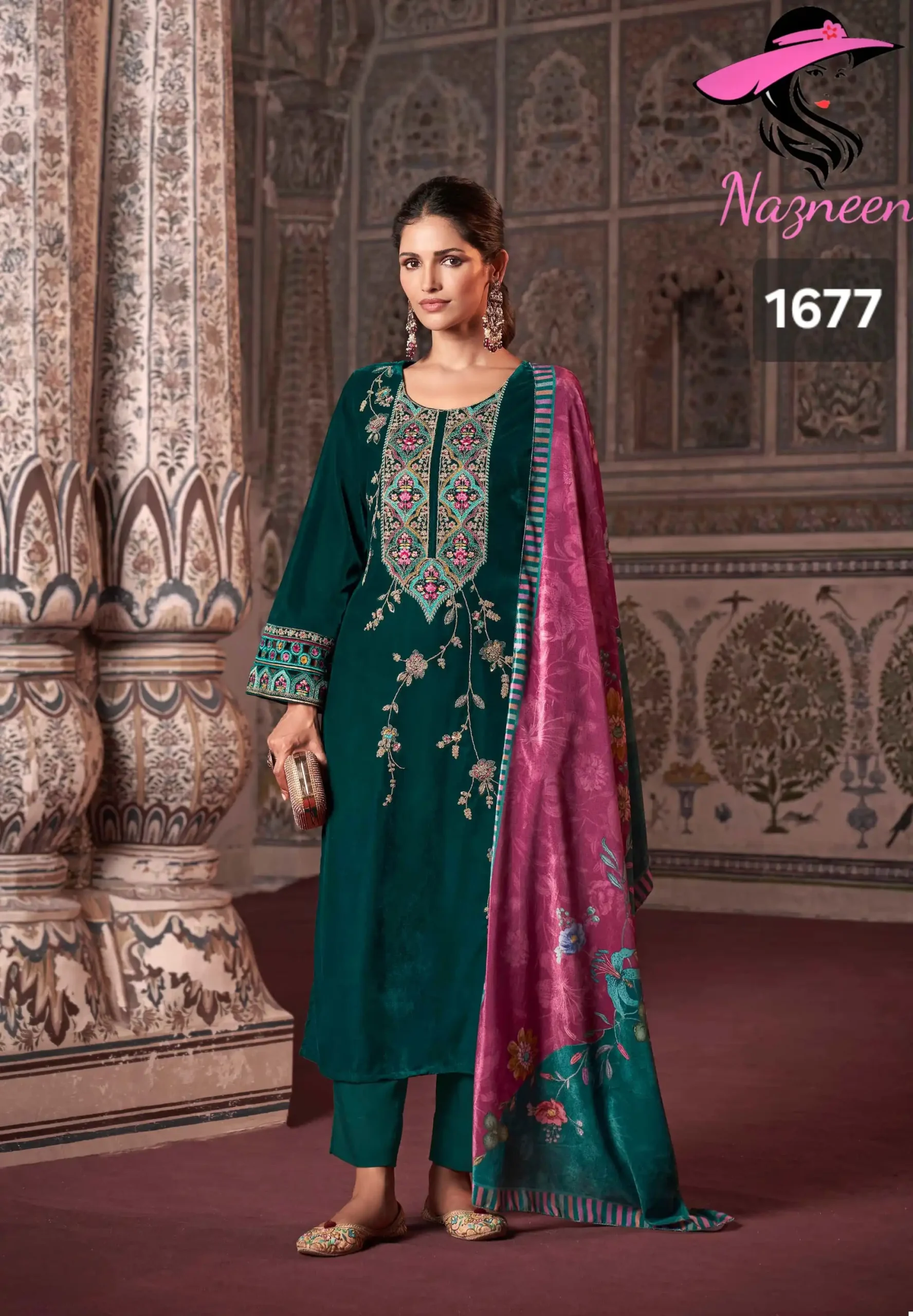 Nazneen Kalki Velvet Wholesale Winter Wear Readymade Suits Catalog — Wholesale Salwar Suits, MPA wholesale from Surat - Gallery Image 2
