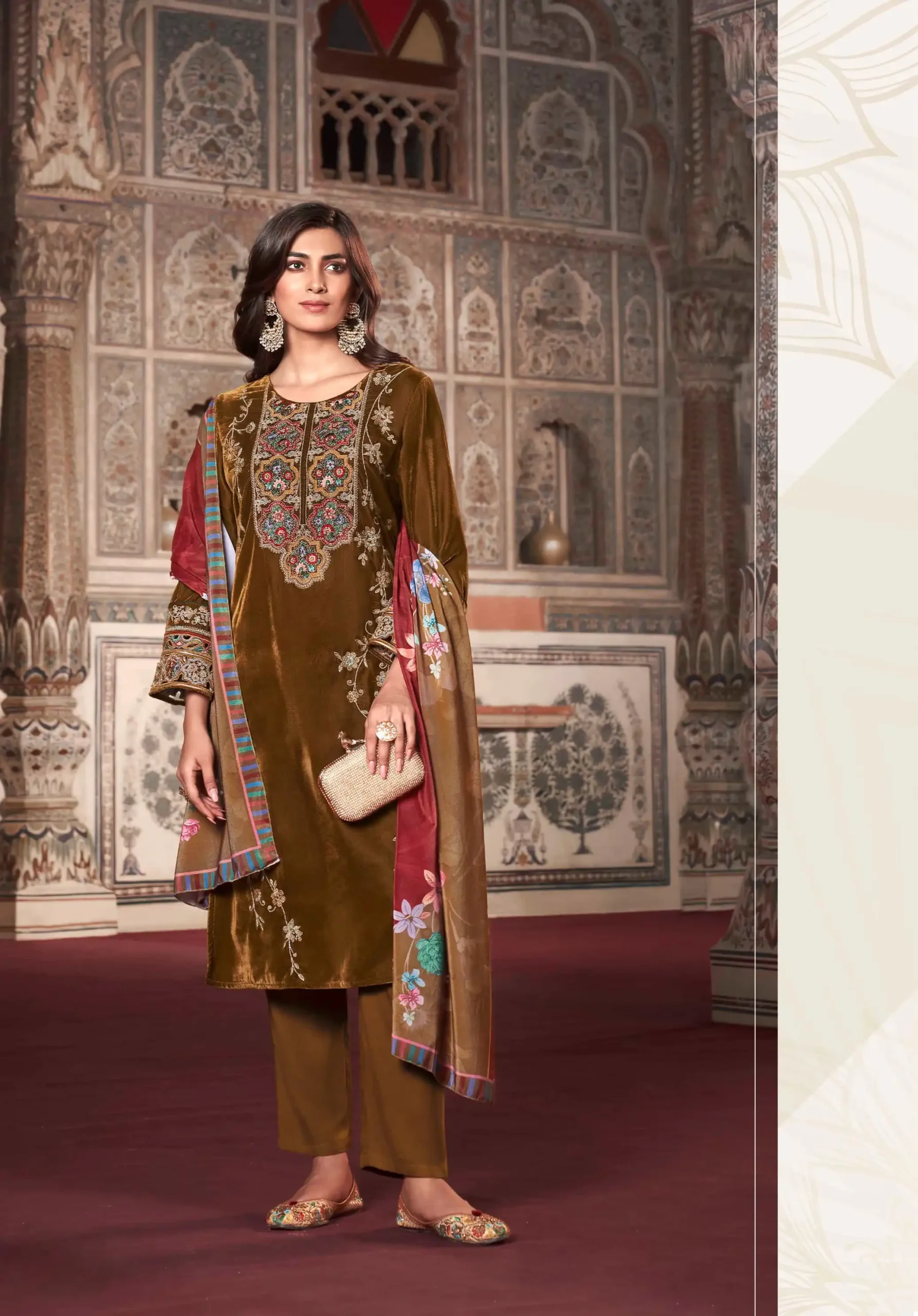 Nazneen Kalki Velvet Wholesale Winter Wear Readymade Suits Catalog — Wholesale Salwar Suits, MPA wholesale from Surat - Gallery Image 3