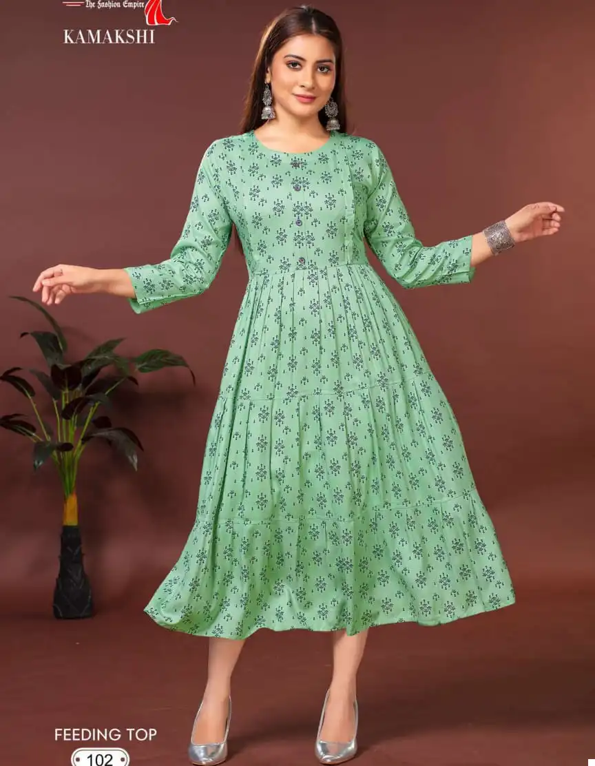Deecee Kamakshi Heavy Rayon Print Wholesale Long Kurtis Catalog