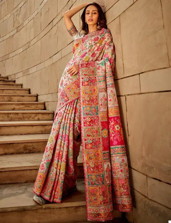 Rajtex Kashmiri Modal Kashmiri Handloom Weaving Wholesale Sarees Catalog