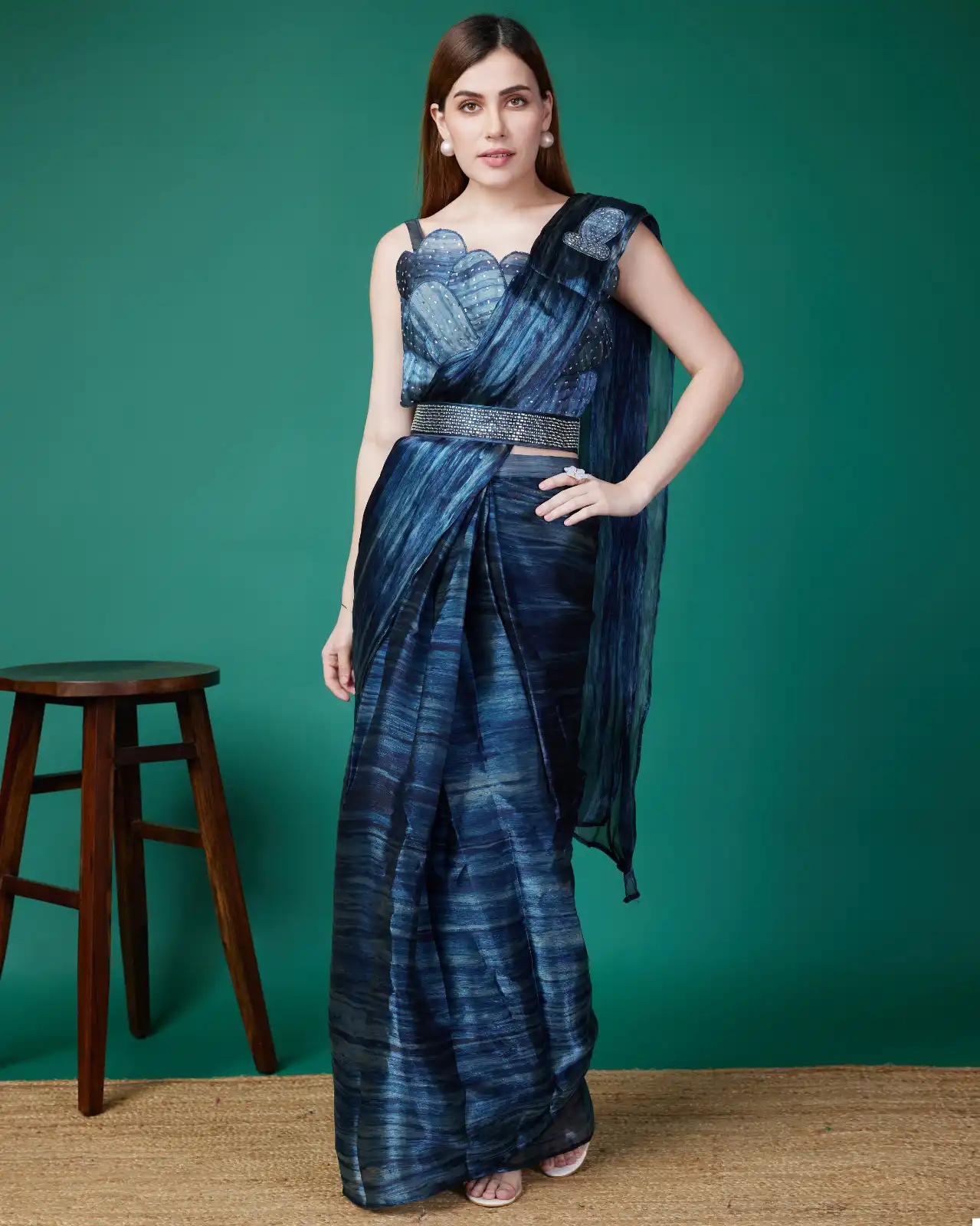 Amoha KAT218 Fancy Organza Wholesale Readymade Saree Catalog — Wholesale Sarees, MPA wholesale from Surat — view 1