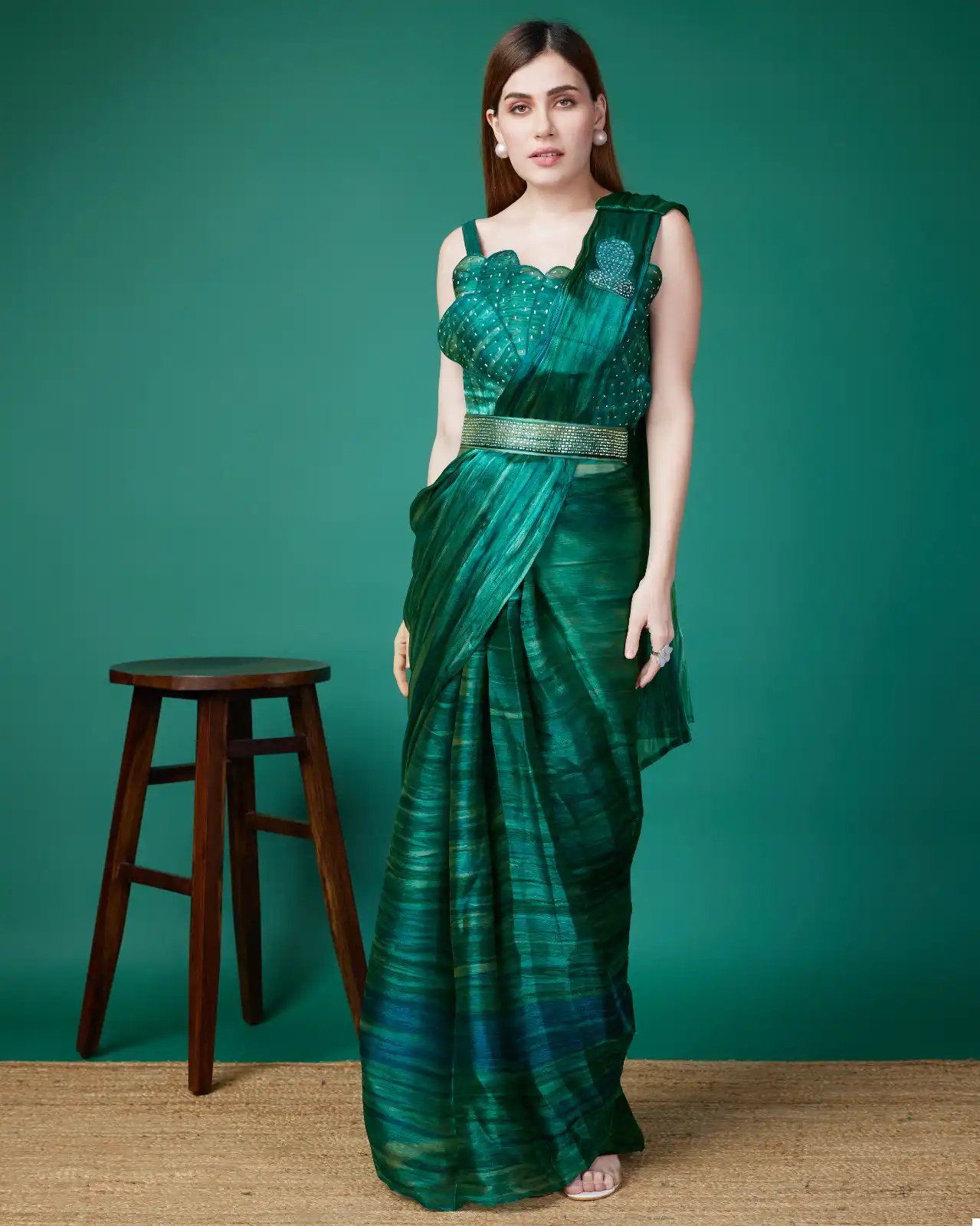Amoha KAT218 Fancy Organza Wholesale Readymade Saree Catalog — Wholesale Sarees, MPA wholesale from Surat - Gallery Image 3