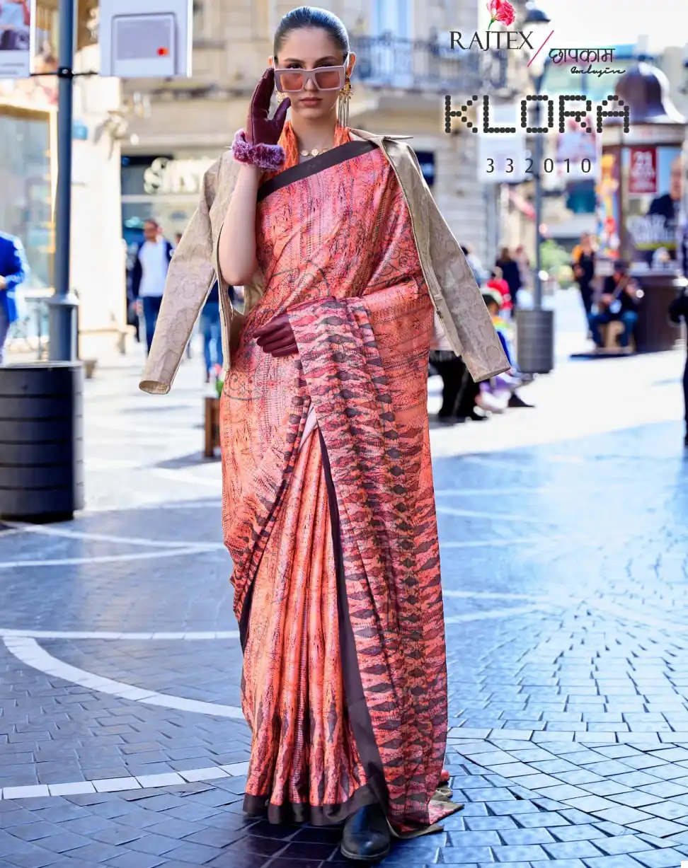 Rajtex Klora Satin Crepe Wholesale Saree Catalog