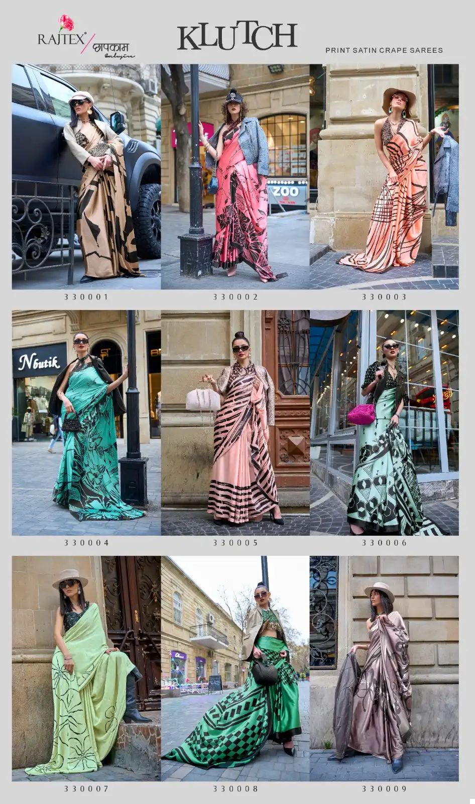 Rajtex Klutch Satin Crepe Wholesale Fancy Saree Catalog - Image 8