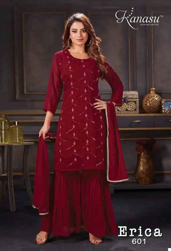 Kanasu Erica Georgette Wholesale Readymade Suits Catalog — Wholesale Salwar Suits, MPA wholesale from Surat - Gallery Image 4