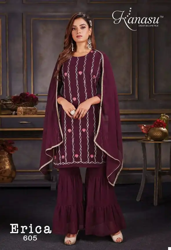 Kanasu Erica Georgette Wholesale Readymade Suits Catalog — Wholesale Salwar Suits, MPA wholesale from Surat - Gallery Image 7