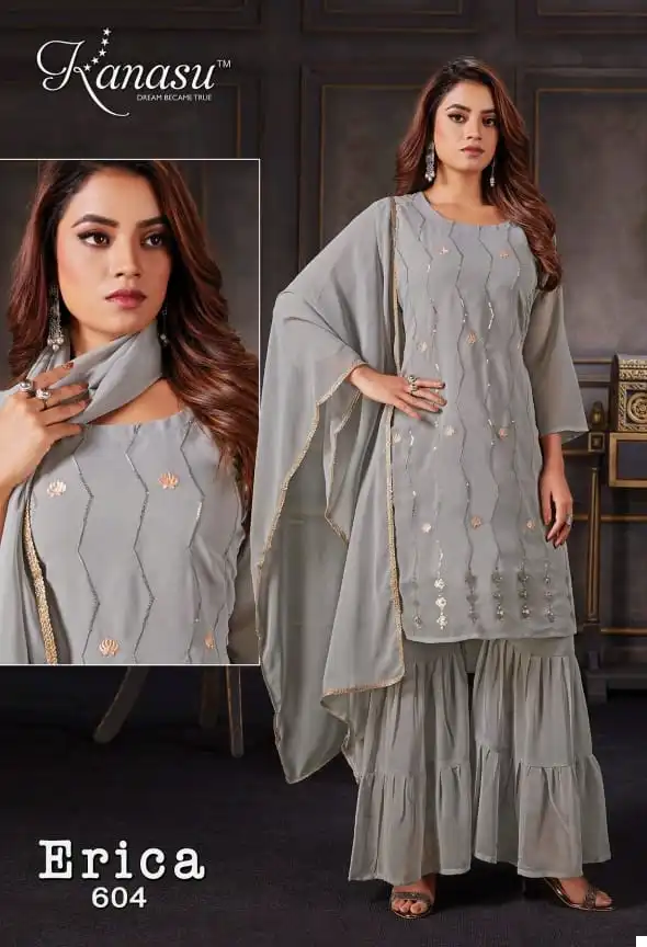 Kanasu Erica Georgette Wholesale Readymade Suits Catalog — Wholesale Salwar Suits, MPA wholesale from Surat - Gallery Image 8