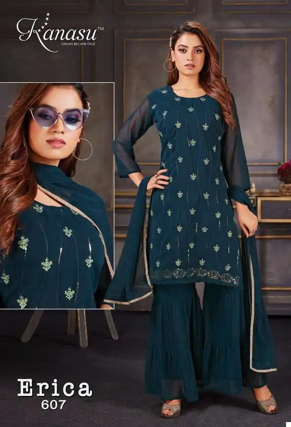 Kanasu Erica Georgette Wholesale Readymade Suits Catalog — Wholesale Salwar Suits, MPA wholesale from Surat - Gallery Image 2