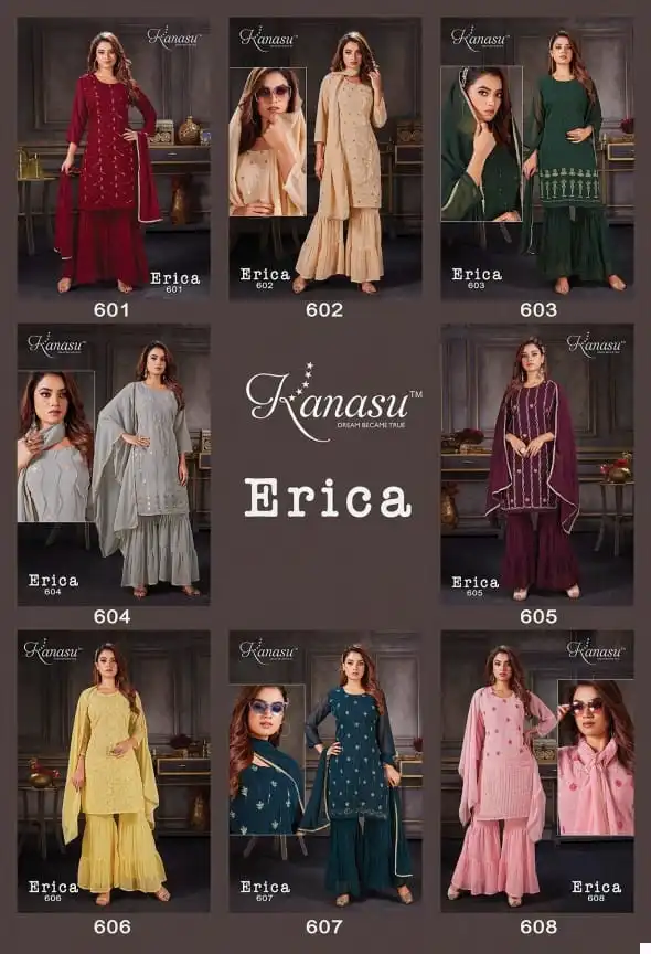 Kanasu Erica Georgette Wholesale Readymade Suits Catalog — Wholesale Salwar Suits, MPA wholesale from Surat — view 9